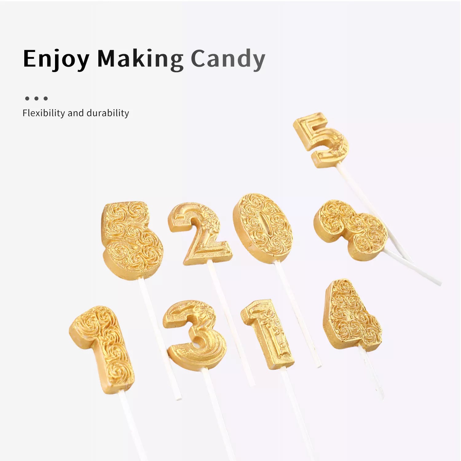 Number Lollipop Silicone Mold