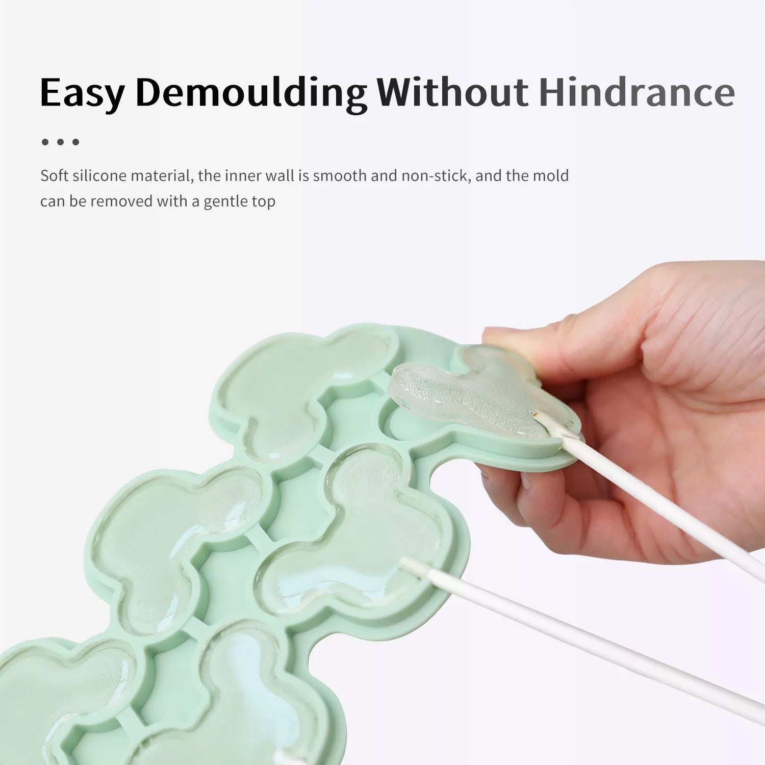 Heart-shaped, Hexagonal, Mouse, Circular Lollipop Silicone Mold with Upper and Lower Covers