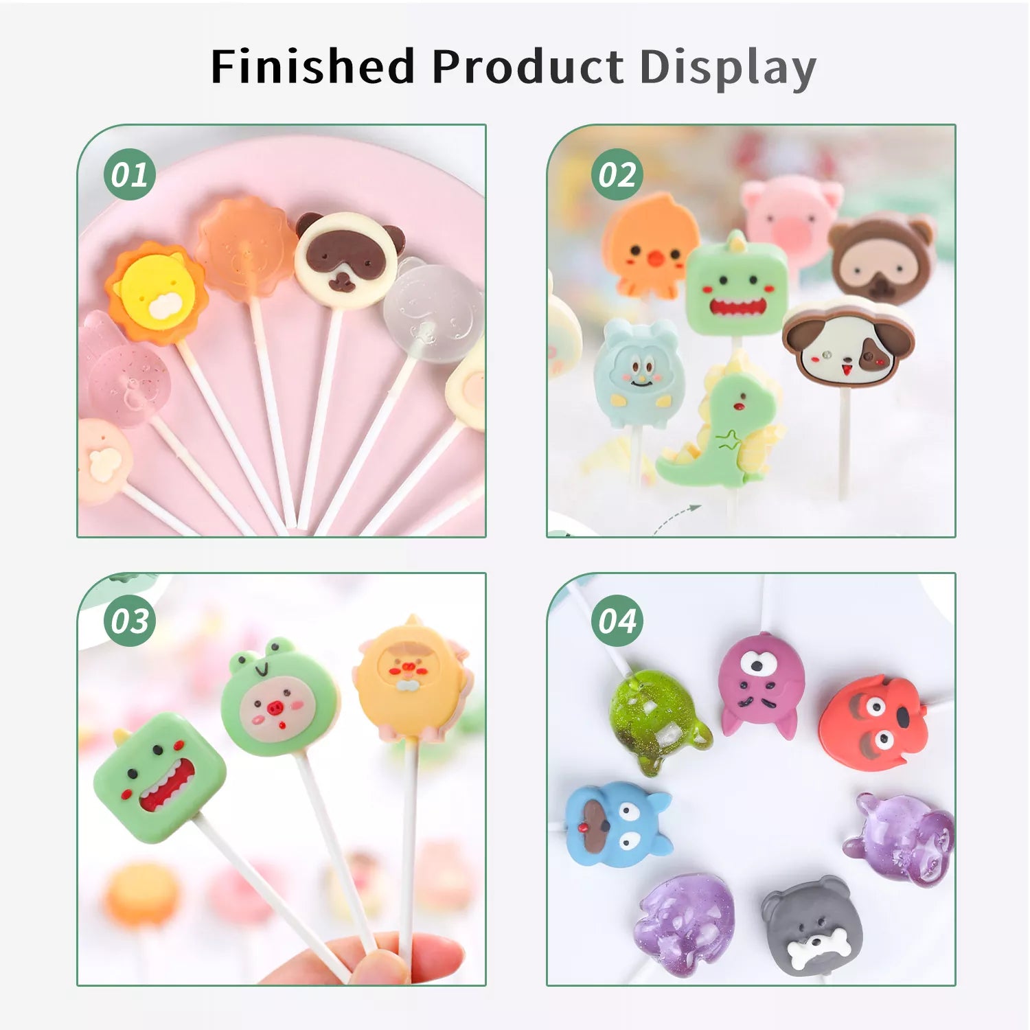 Cartoon Animal Lollipop Silicone Mold
