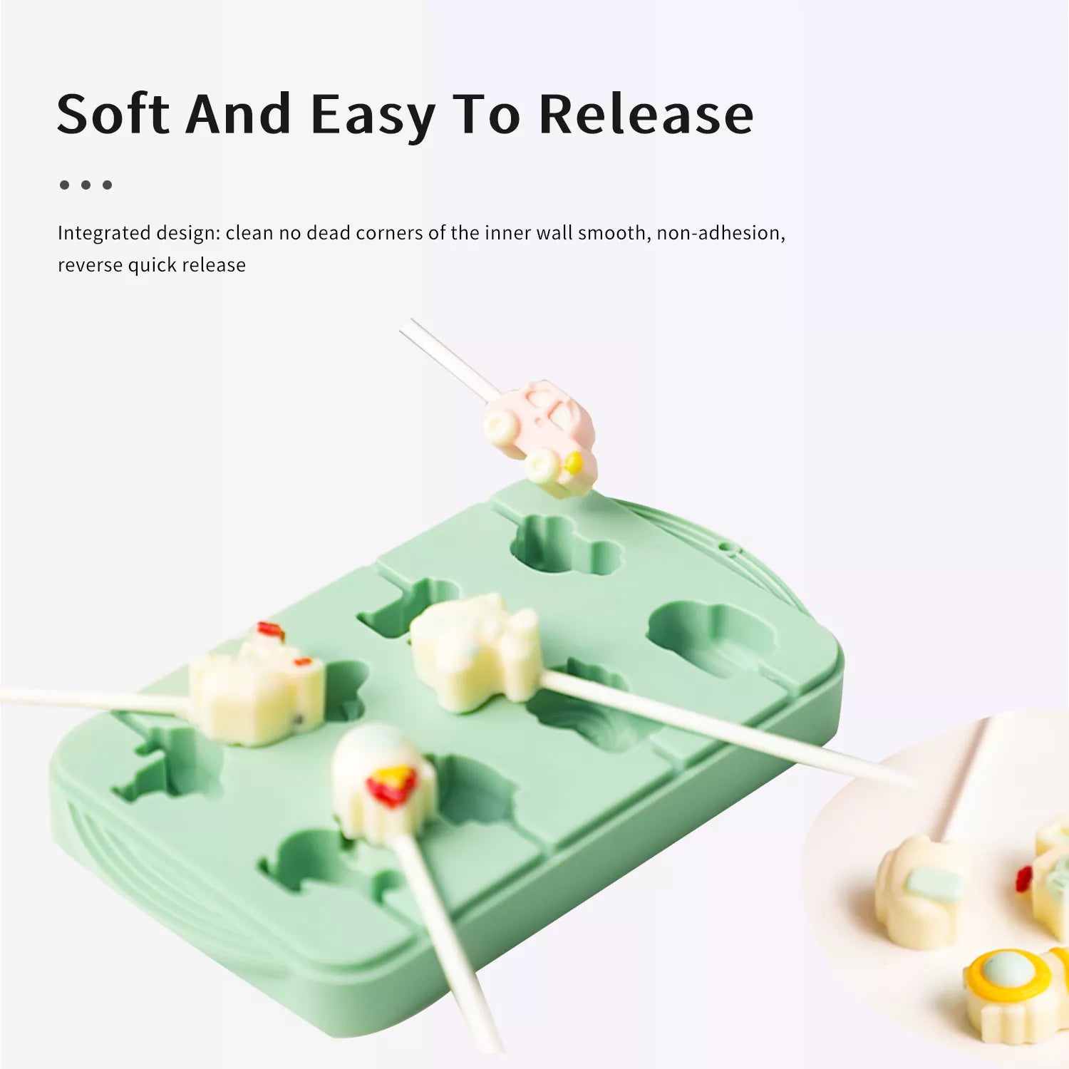 6-Cavity Round Ball Lollipop Silicone Mold