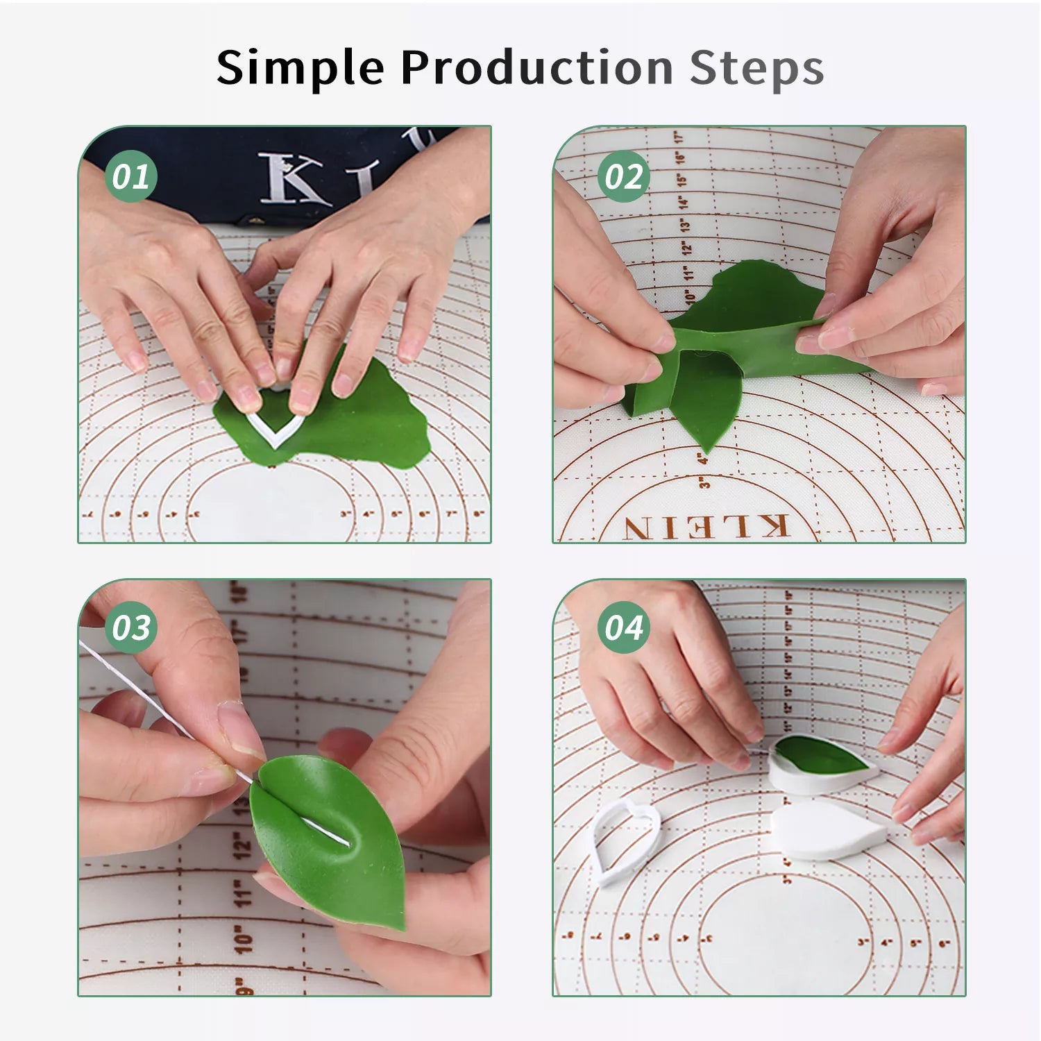 Realistic Eucalyptus Leaf Sugar Paste Cutting And Embossing Silicone Mold Set