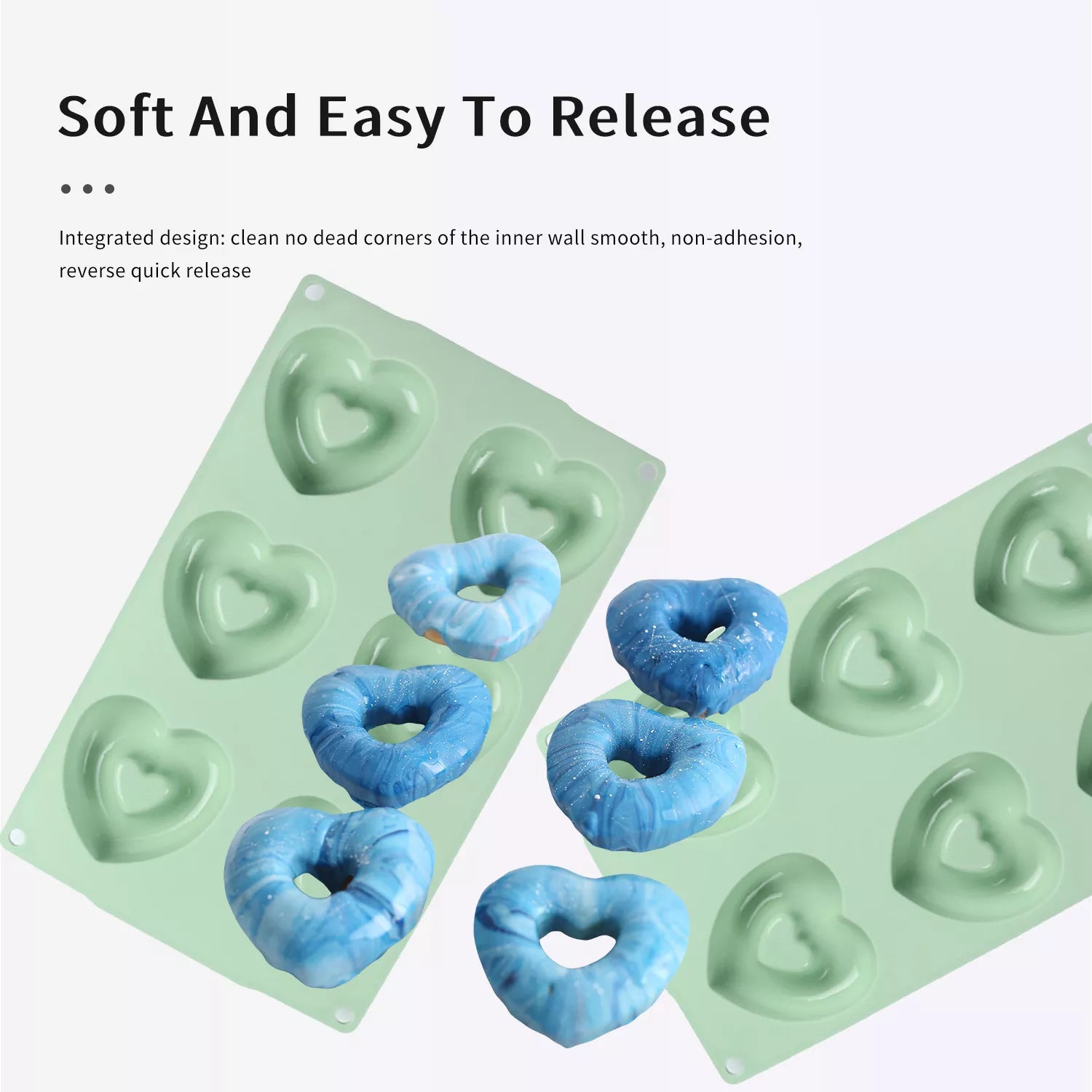 Silicone Heart Donut Pan