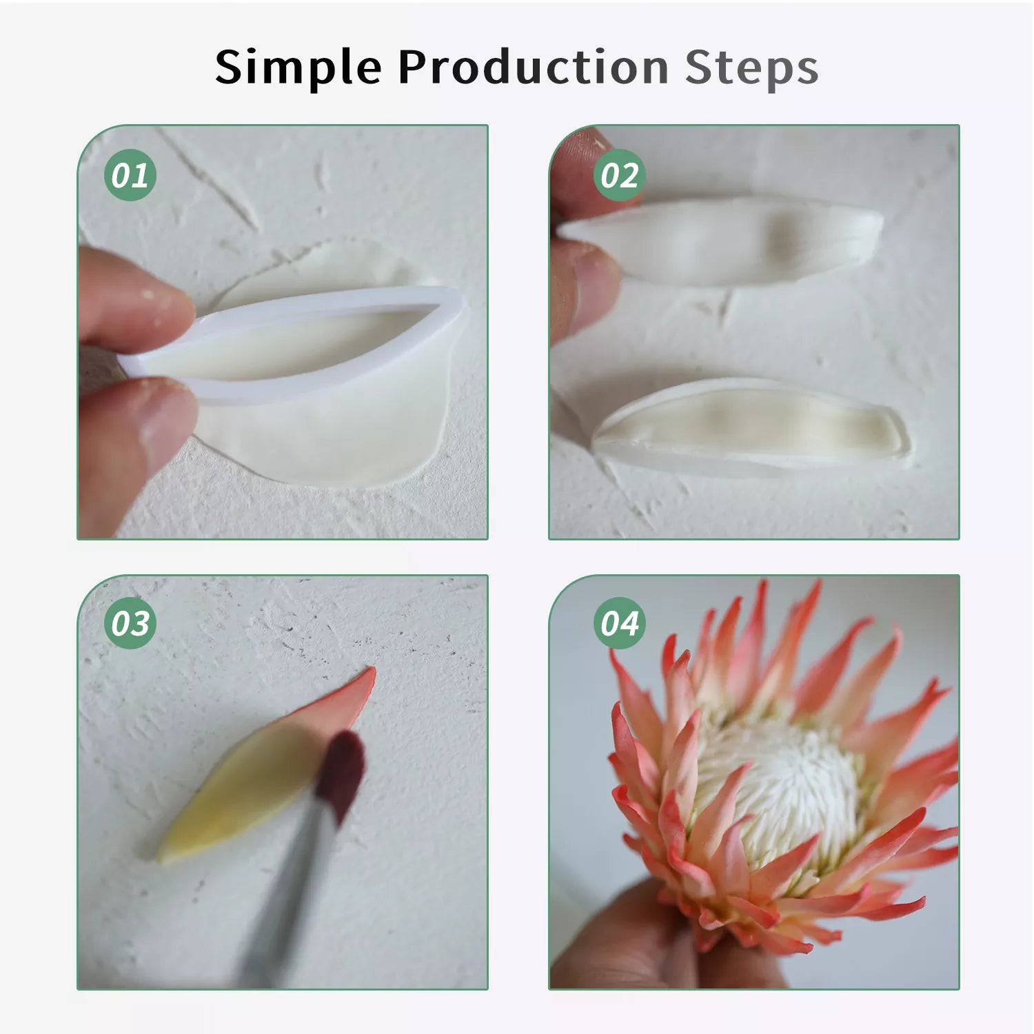 Realistic Protea Sugar Paste Cutting And Embossing Silicone Mold Set