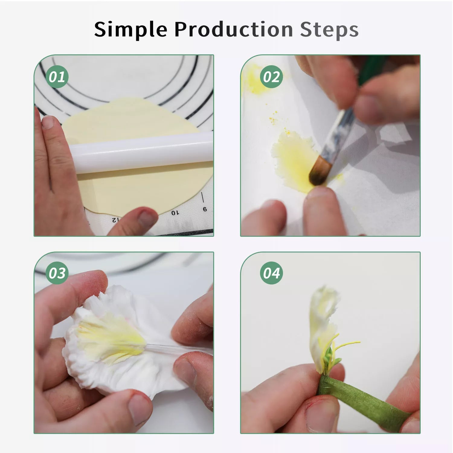 Realistic Tulip Sugar Paste Cutting And Embossing Silicone Mold Set