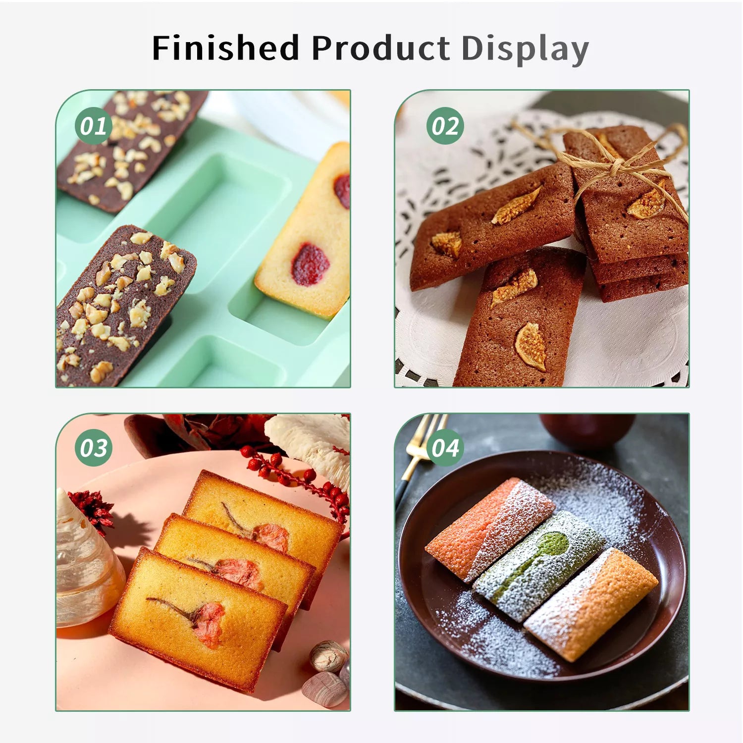 8 Cavities Rectangle Cake Mold