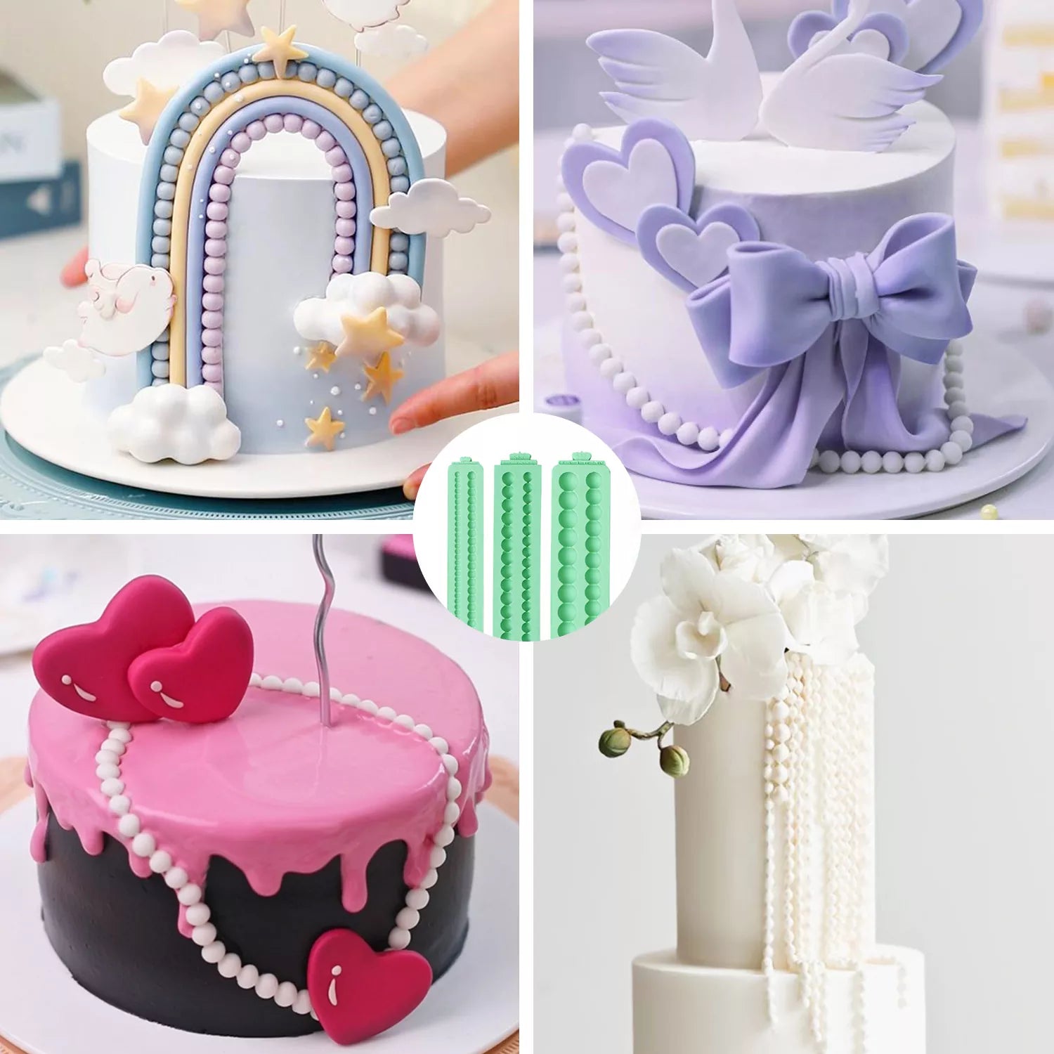 Pattern Pearl String Silicone Fondant Mold