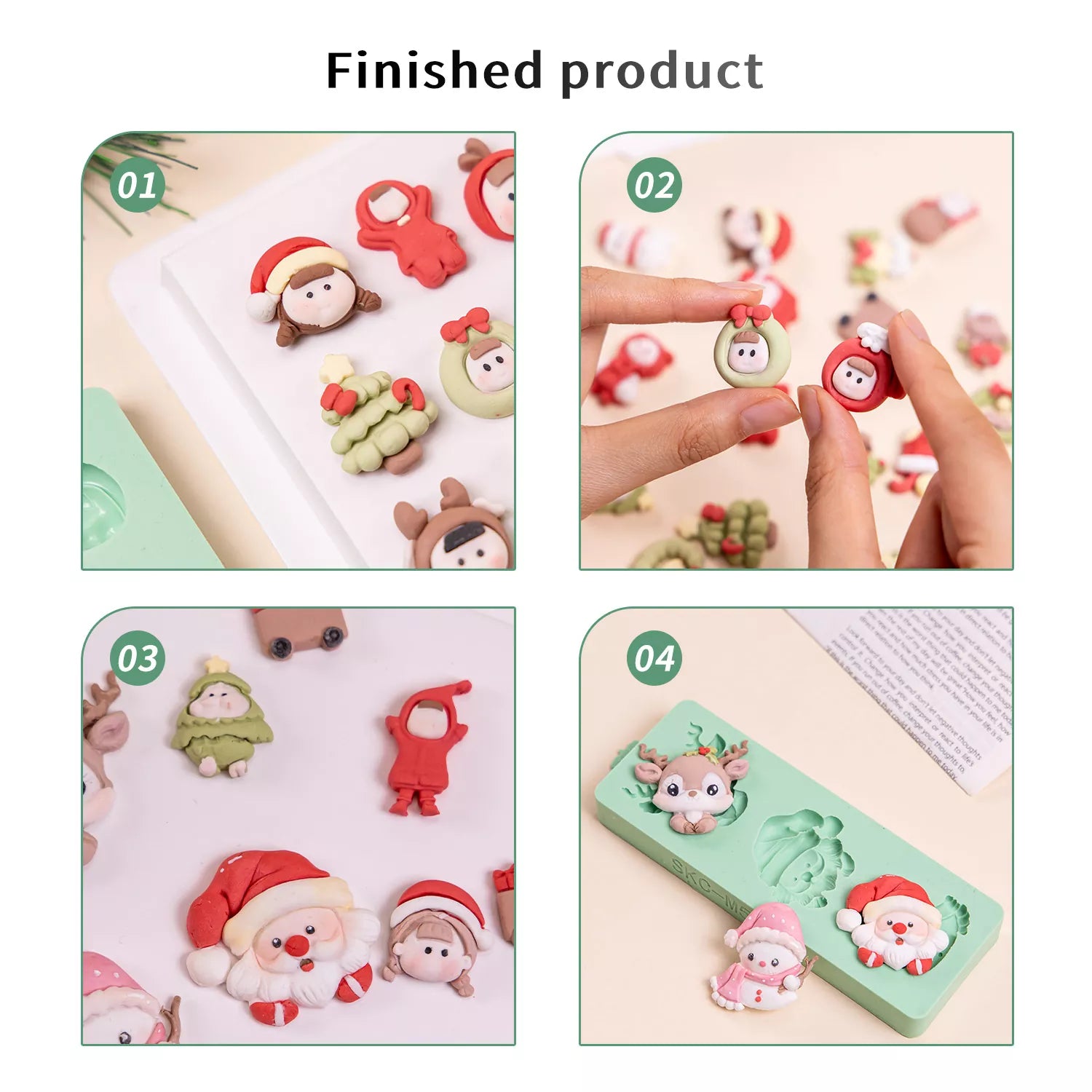 Cartoon Snowman and Deer Silicone Mold