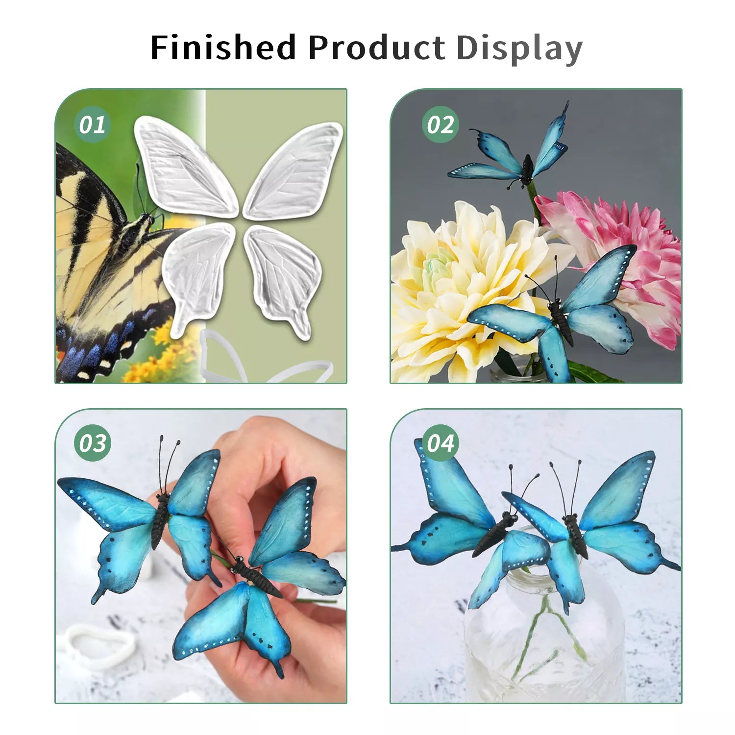 Realistic Butterfly Sugar Paste Cutting And Embossing Silicone Mold Set