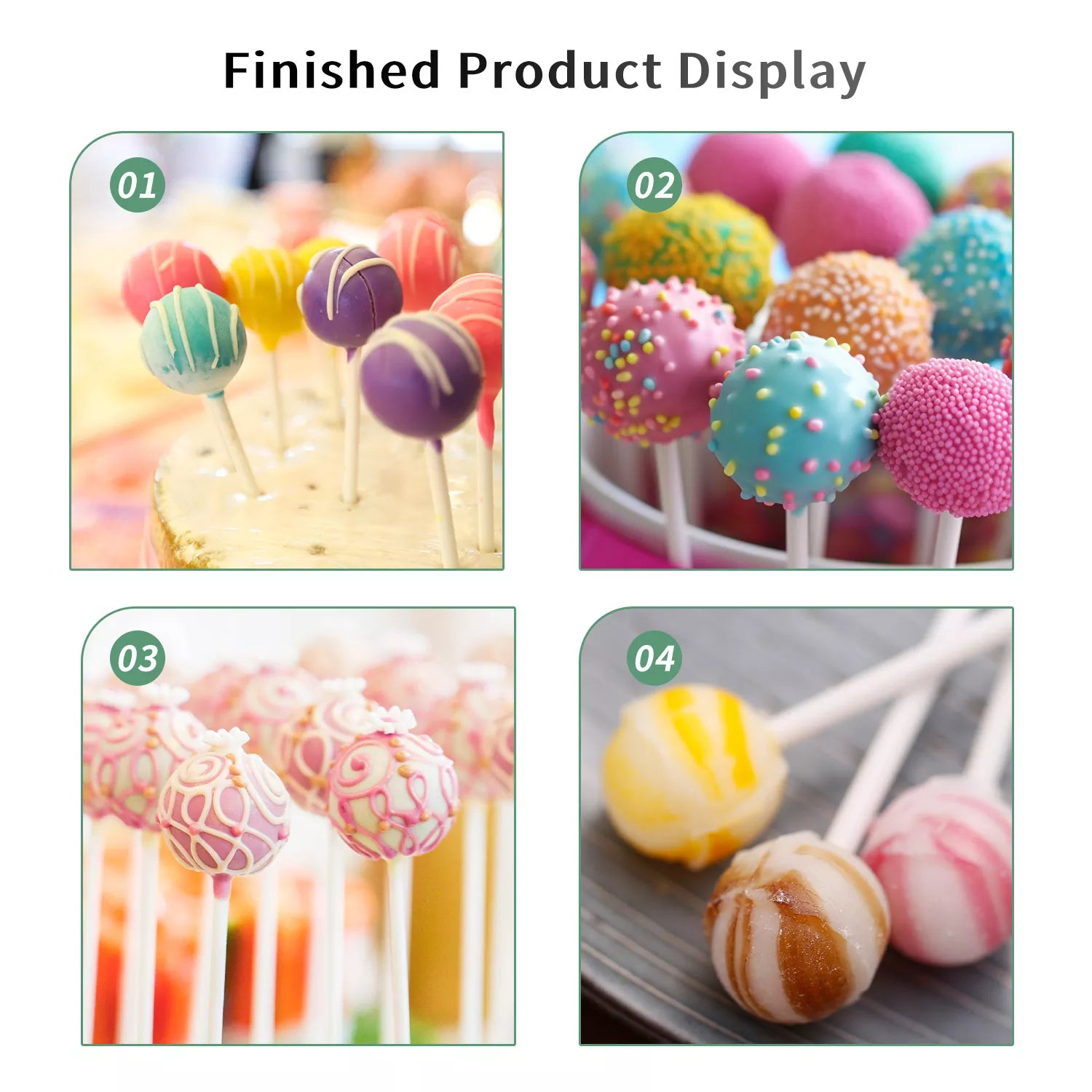 6-Cavity Round Ball Lollipop Silicone Mold