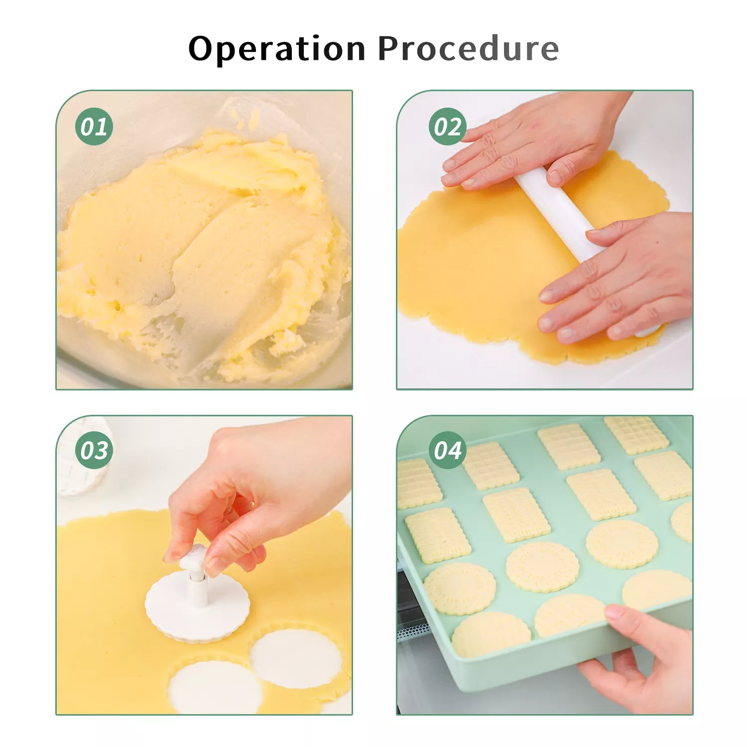 Waffle 4-Piece Cutter And Embossing Mold