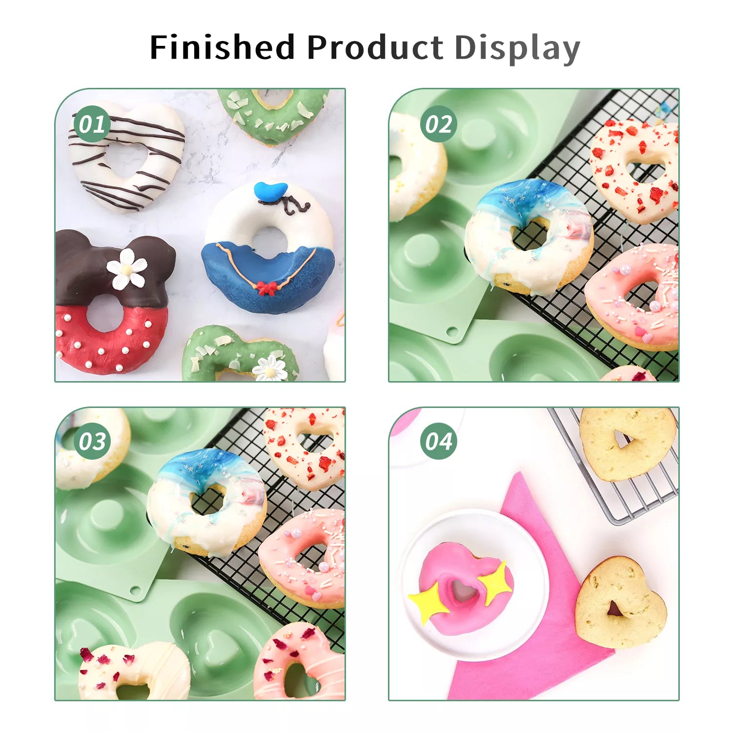 Silicone Heart Donut Pan