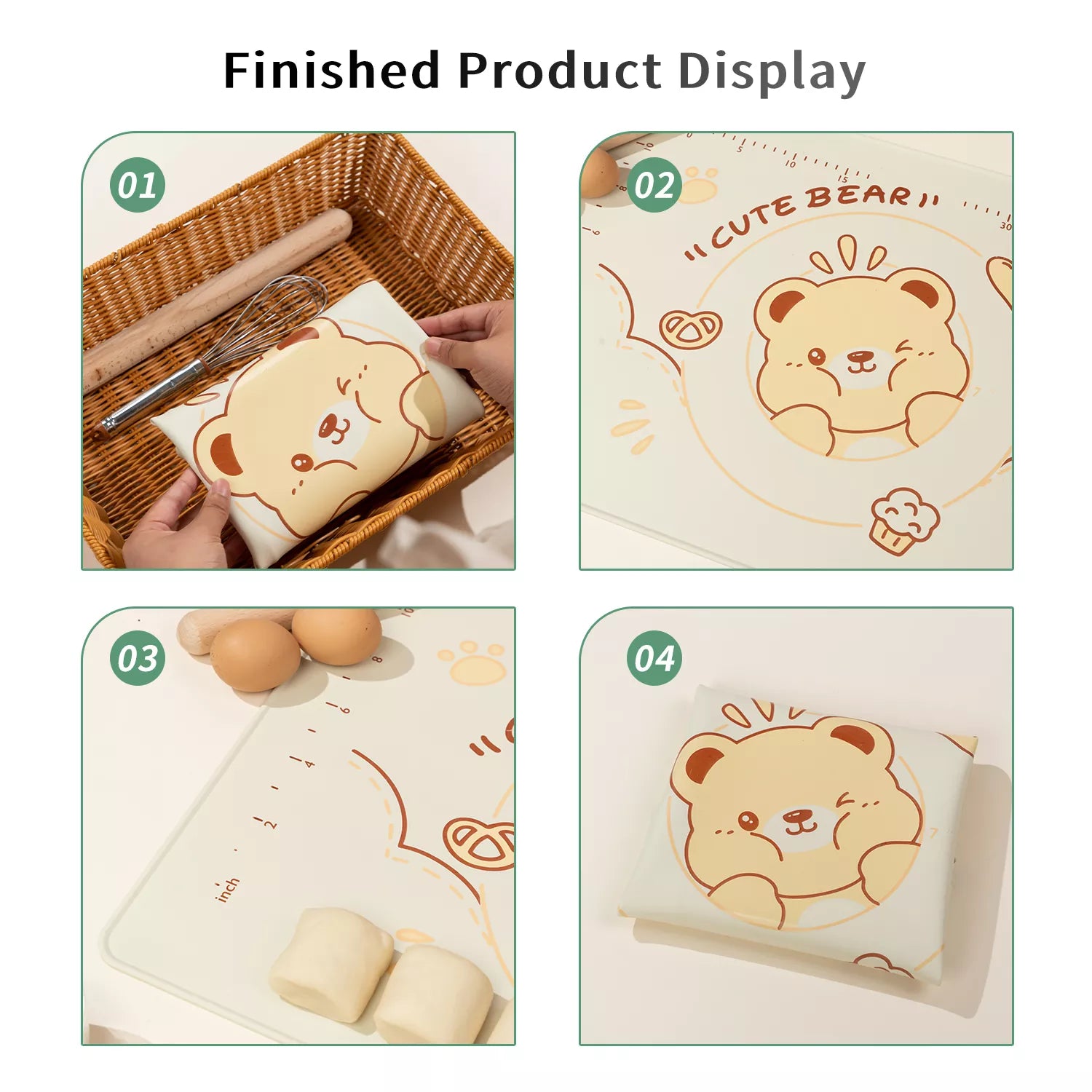 Bear Theme Kitchen Dough Mat