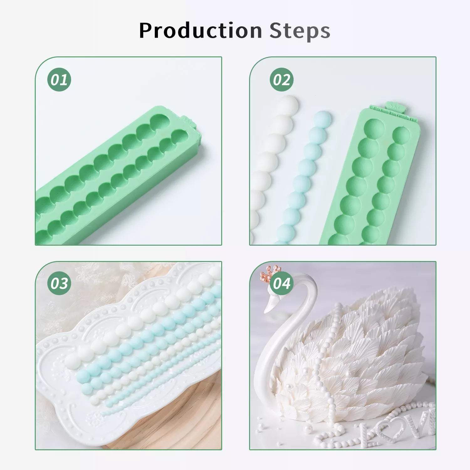 Pattern Pearl String Silicone Fondant Mold