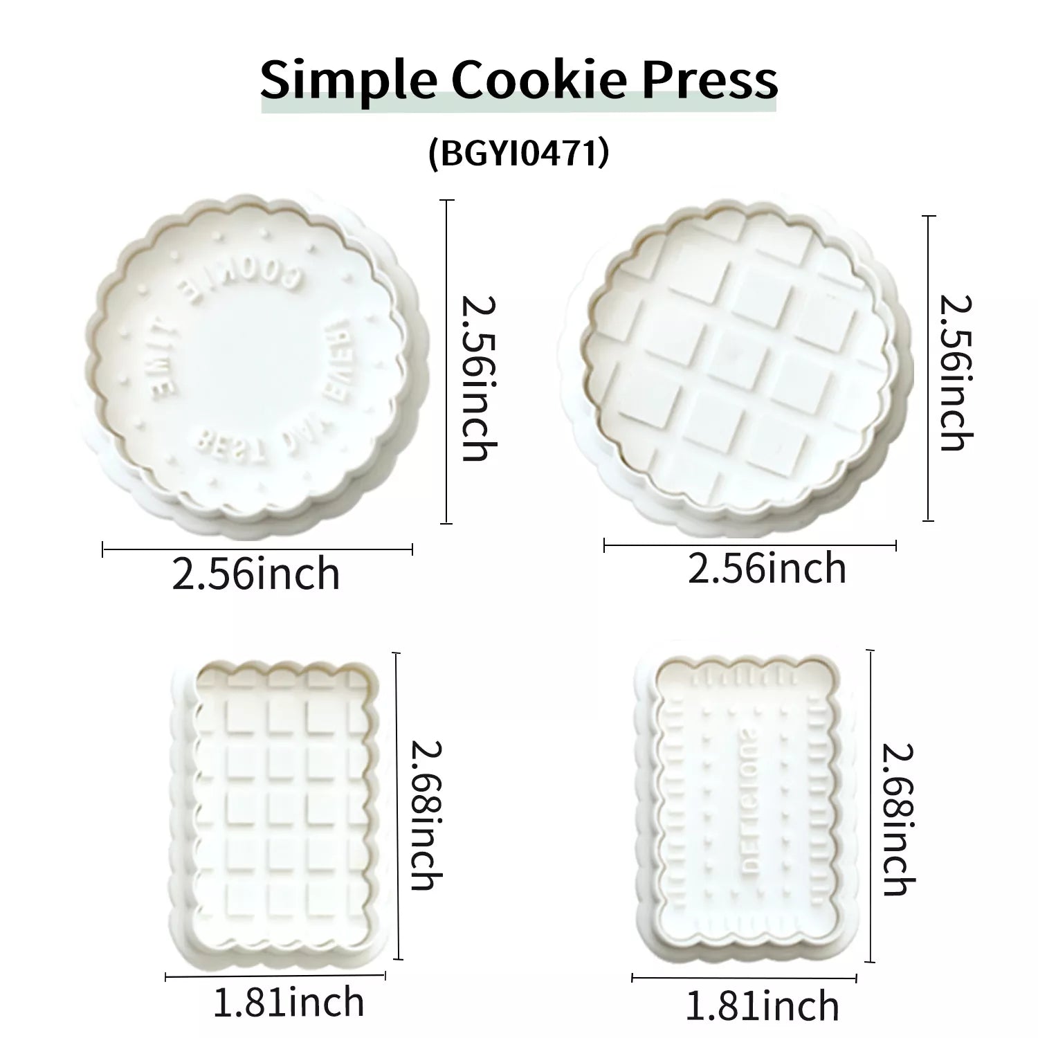 Waffle 4-Piece Cutter And Embossing Mold