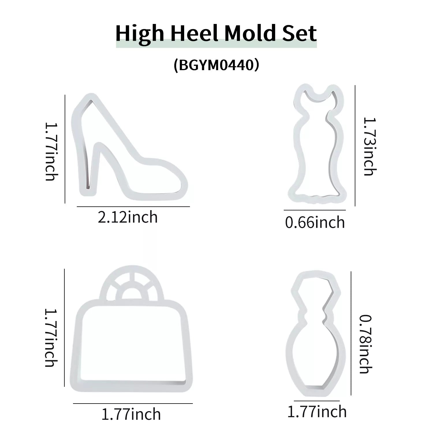 Skirt, High-Heeled Shoes, Handbag Cutting Mold Set
