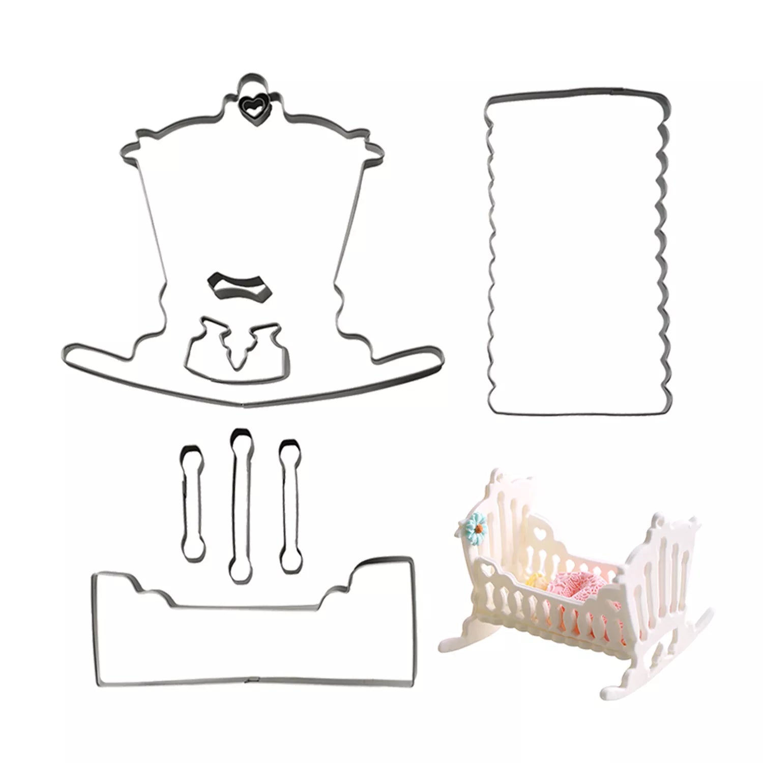 Crib-Shaped Fondant Cutter