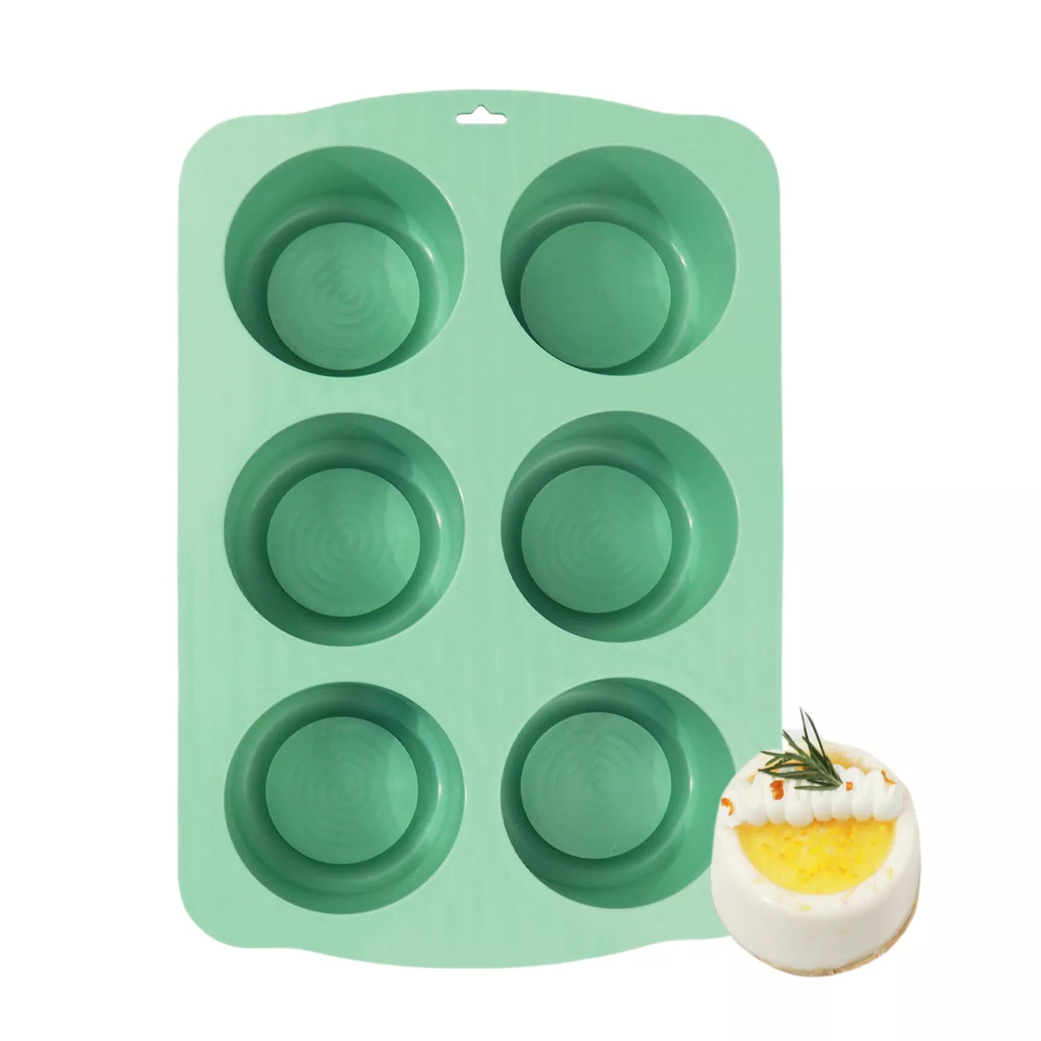 6-Cavity Hollow Round Cup Mousse Silicone Mold