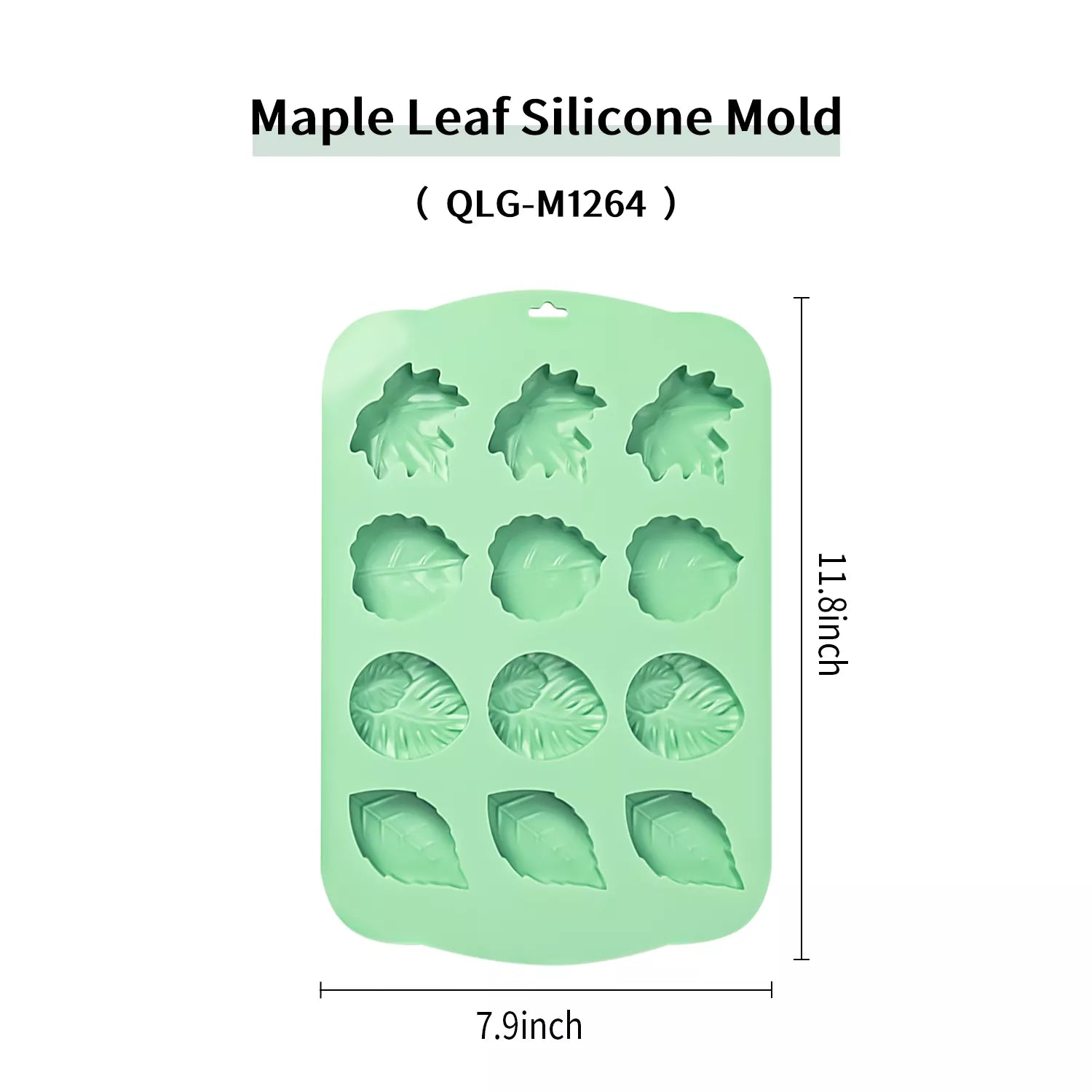 12-Cavity Maple Leaf Silicone Mold