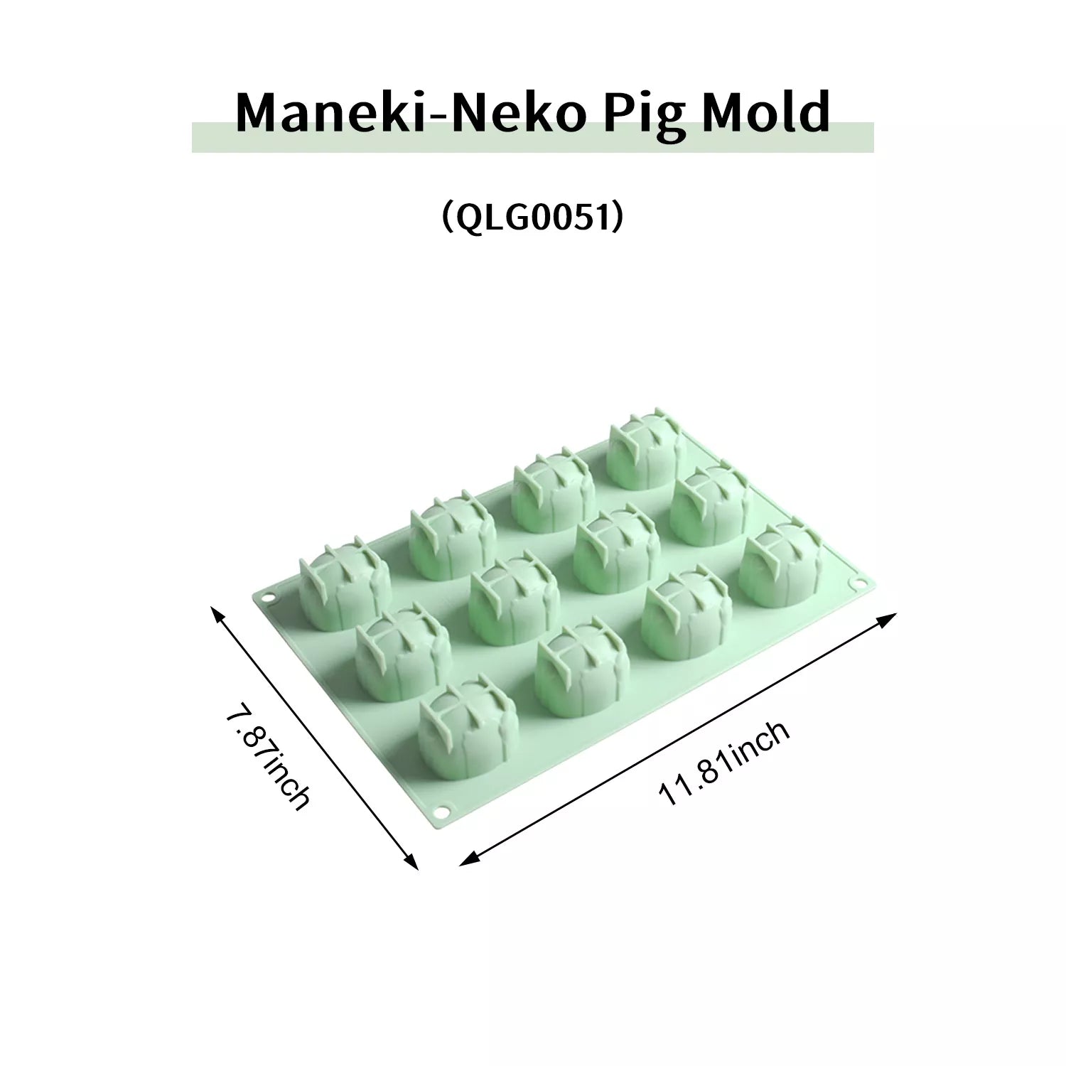 12-Cavity Cute Pig Silicone Mold