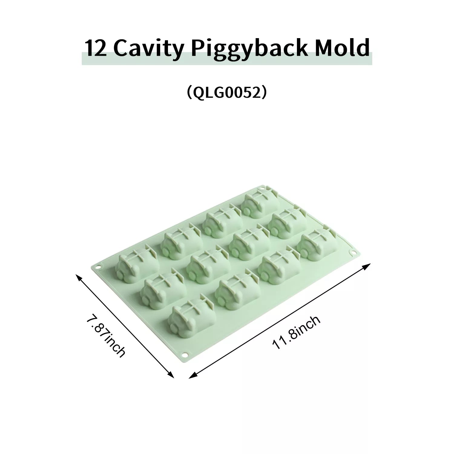 12-Cavity Lying Pig Silicone Mold