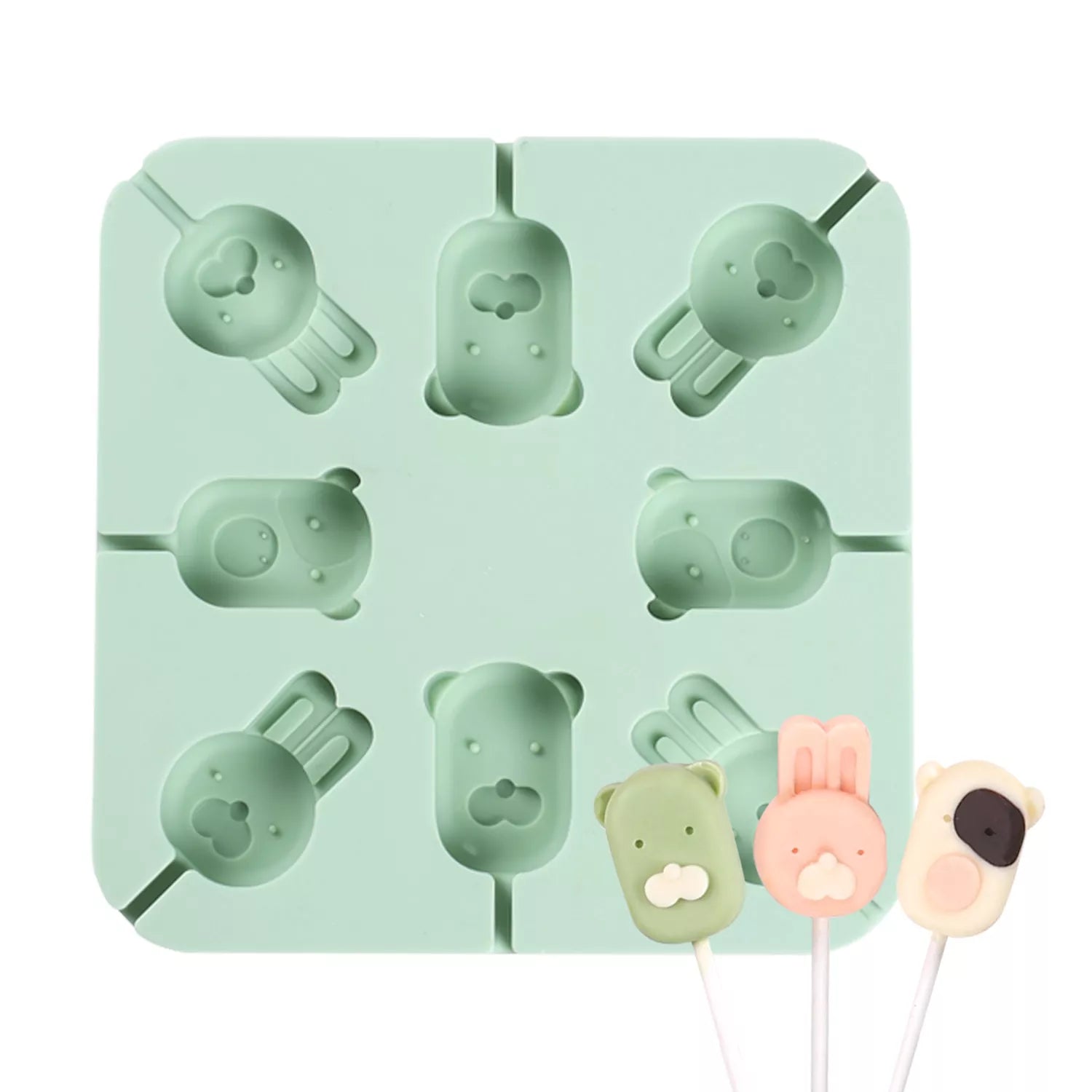Cartoon Animal Lollipop Silicone Mold