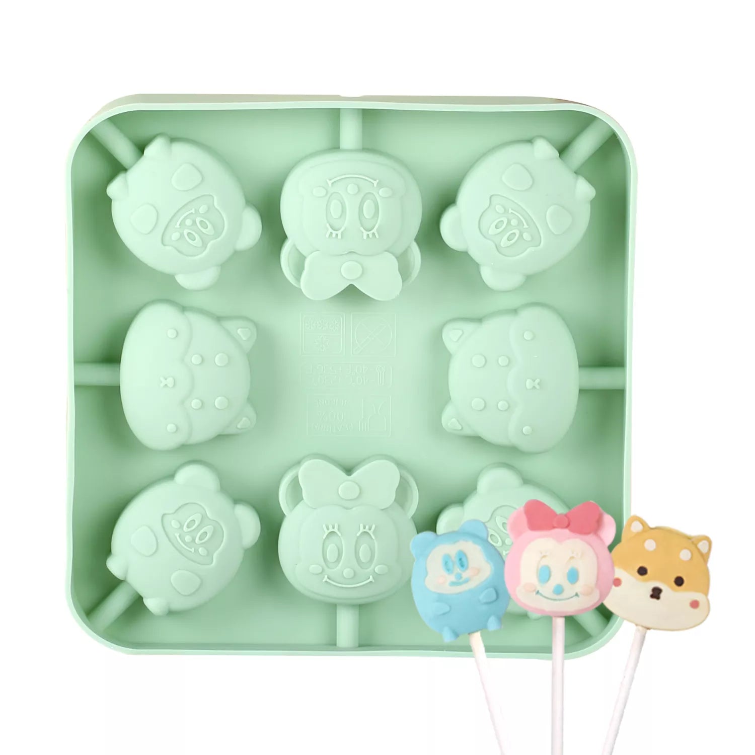Cartoon Animal Lollipop Silicone Mold