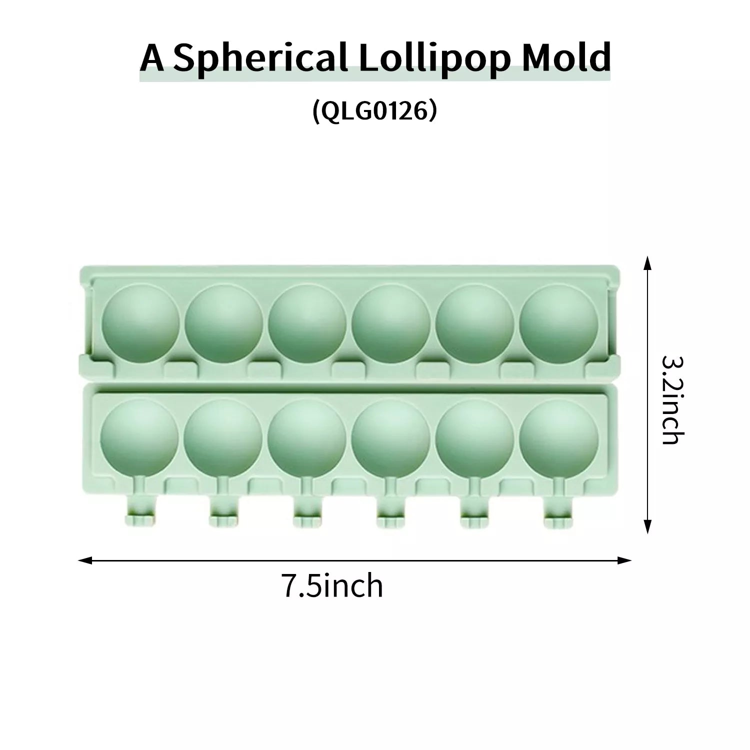 6-Cavity Round Ball Lollipop Silicone Mold