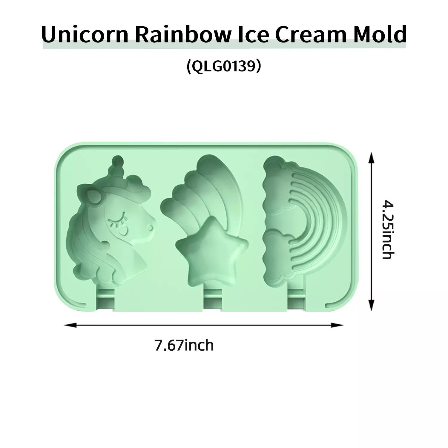 3-Cavity Cartoon Animal Ice Cream Silicone Mold