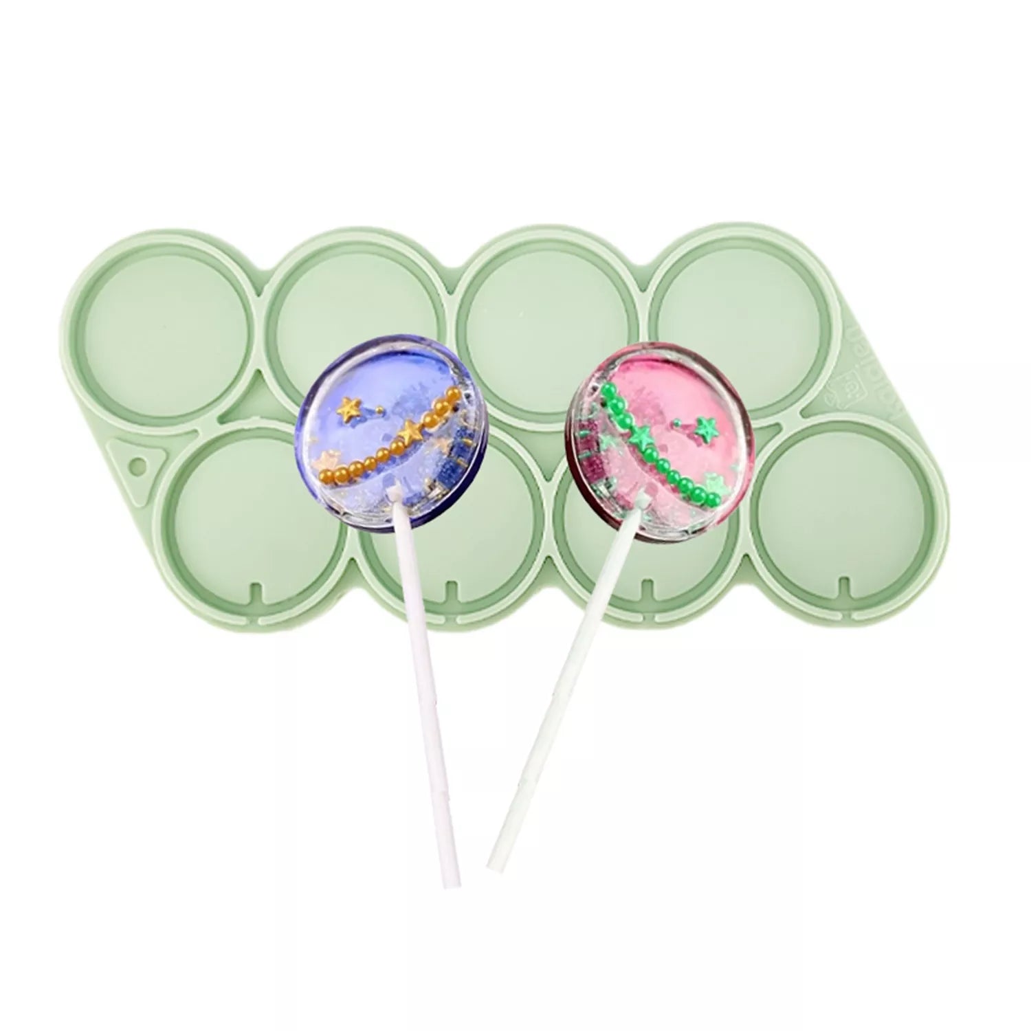 Heart-shaped, Hexagonal, Mouse, Circular Lollipop Silicone Mold with Upper and Lower Covers