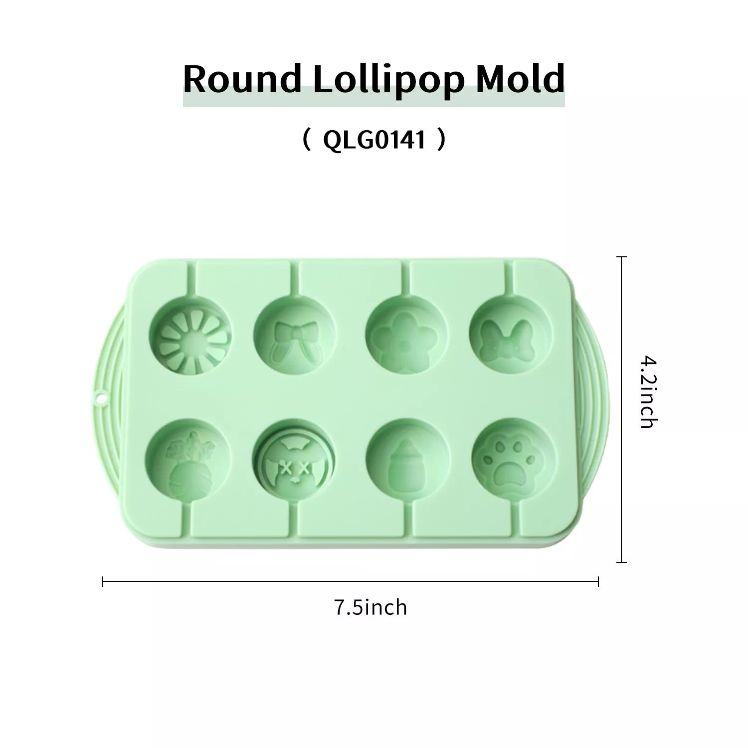 6-Cavity Circular Lollipop Silicone Mold