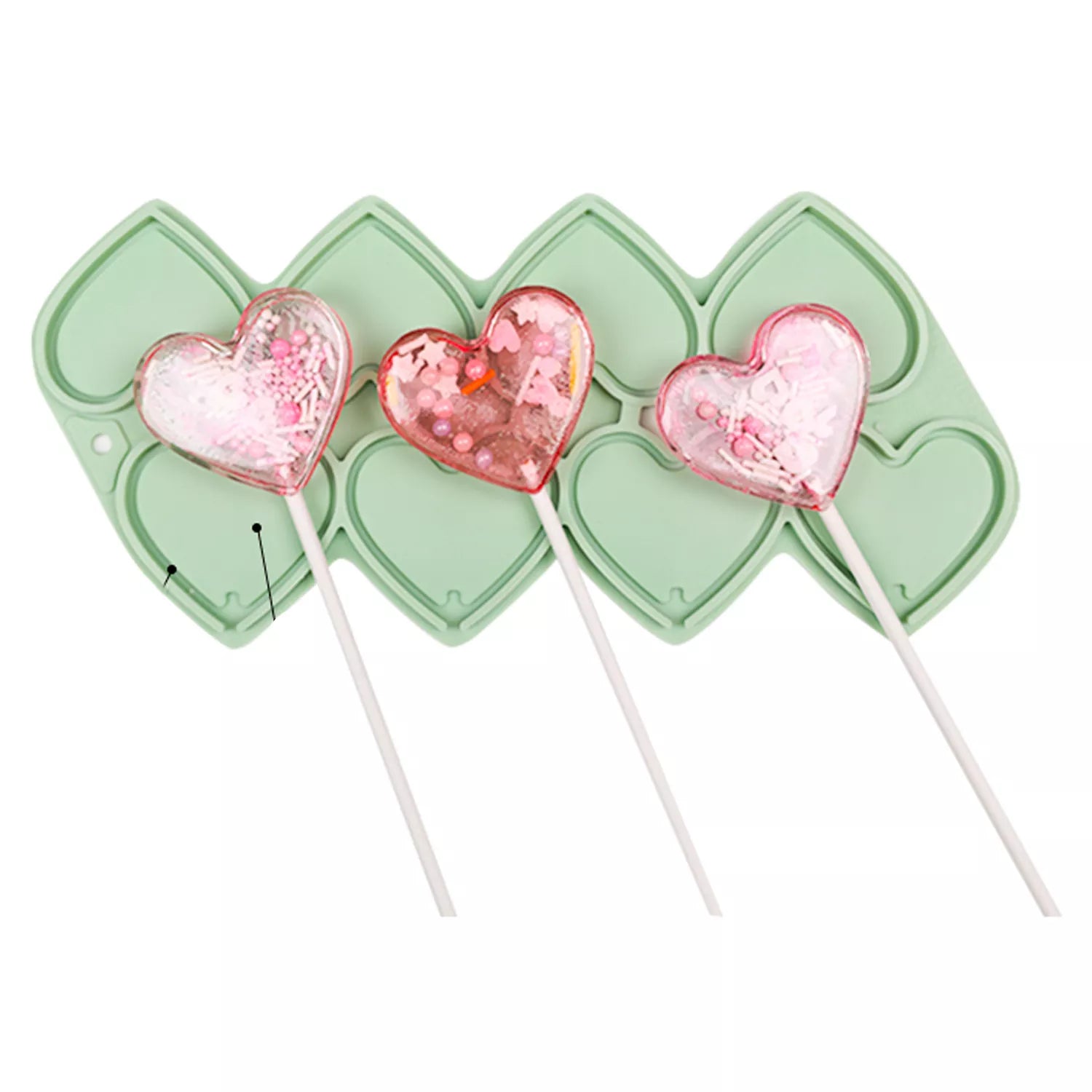 Heart-shaped, Hexagonal, Mouse, Circular Lollipop Silicone Mold with Upper and Lower Covers