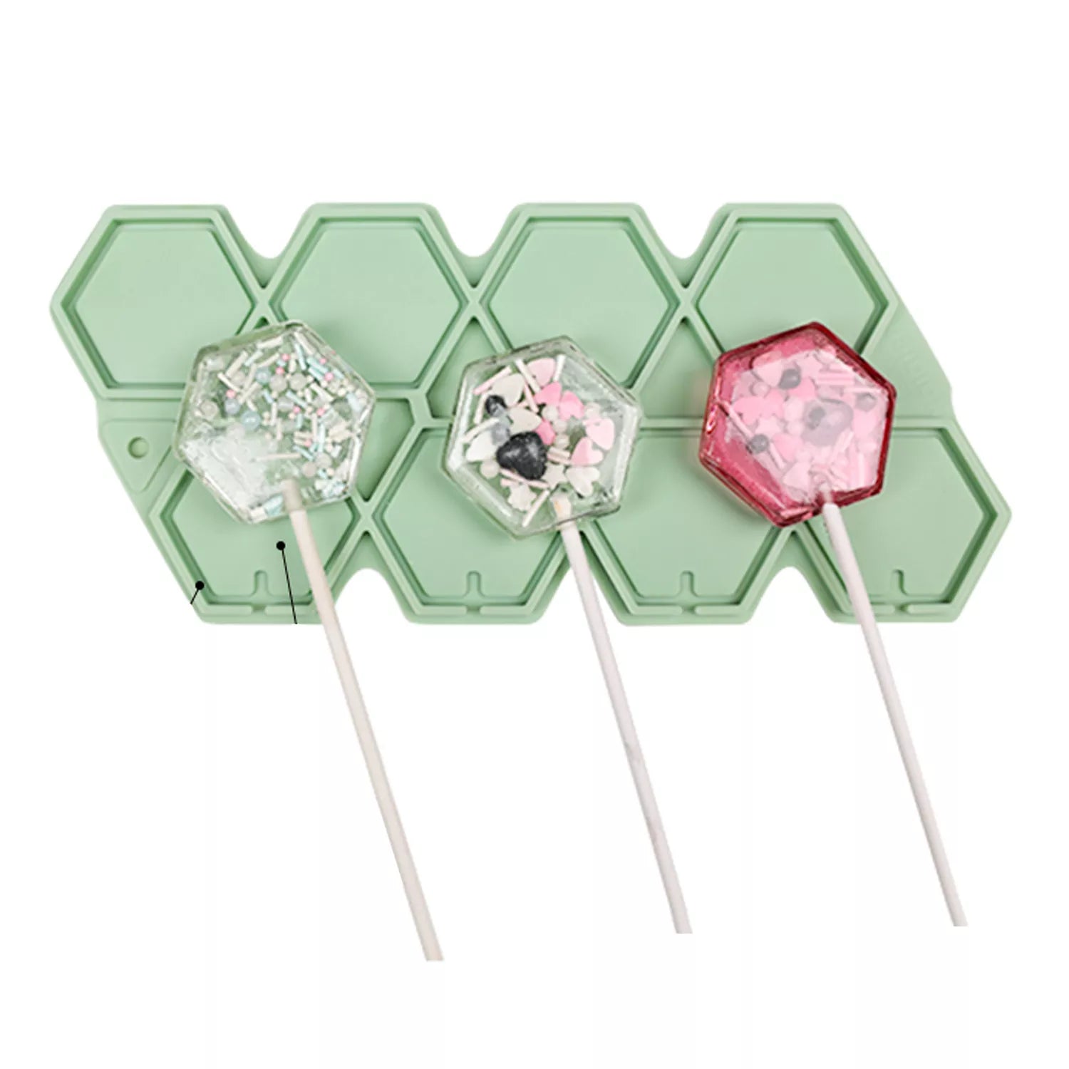 Heart-shaped, Hexagonal, Mouse, Circular Lollipop Silicone Mold with Upper and Lower Covers