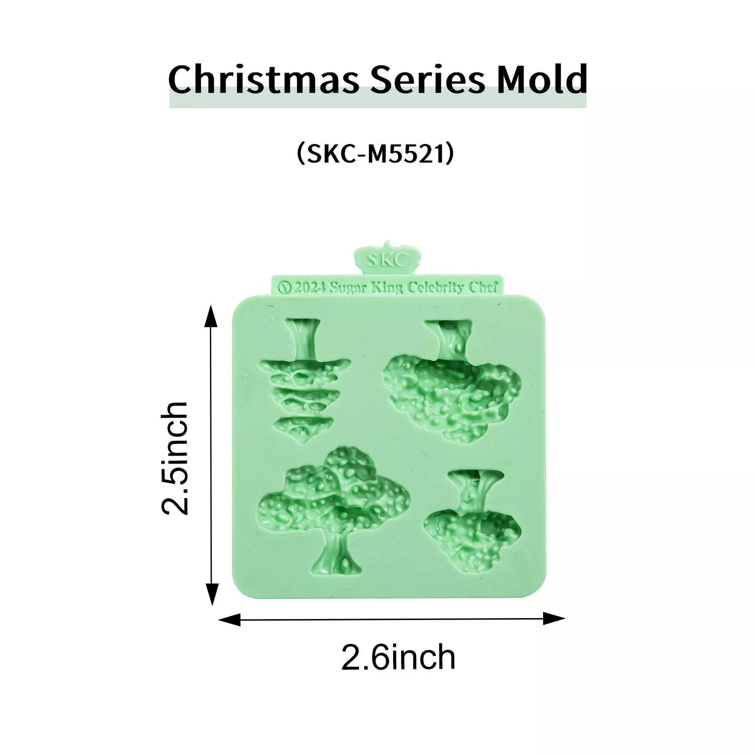 Christmas Tree, House, Deer, Santa Claus Set Silicone Mold