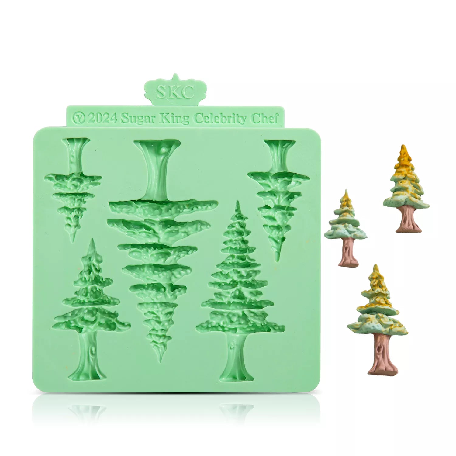 Christmas Tree, House, Deer, Santa Claus Set Silicone Mold