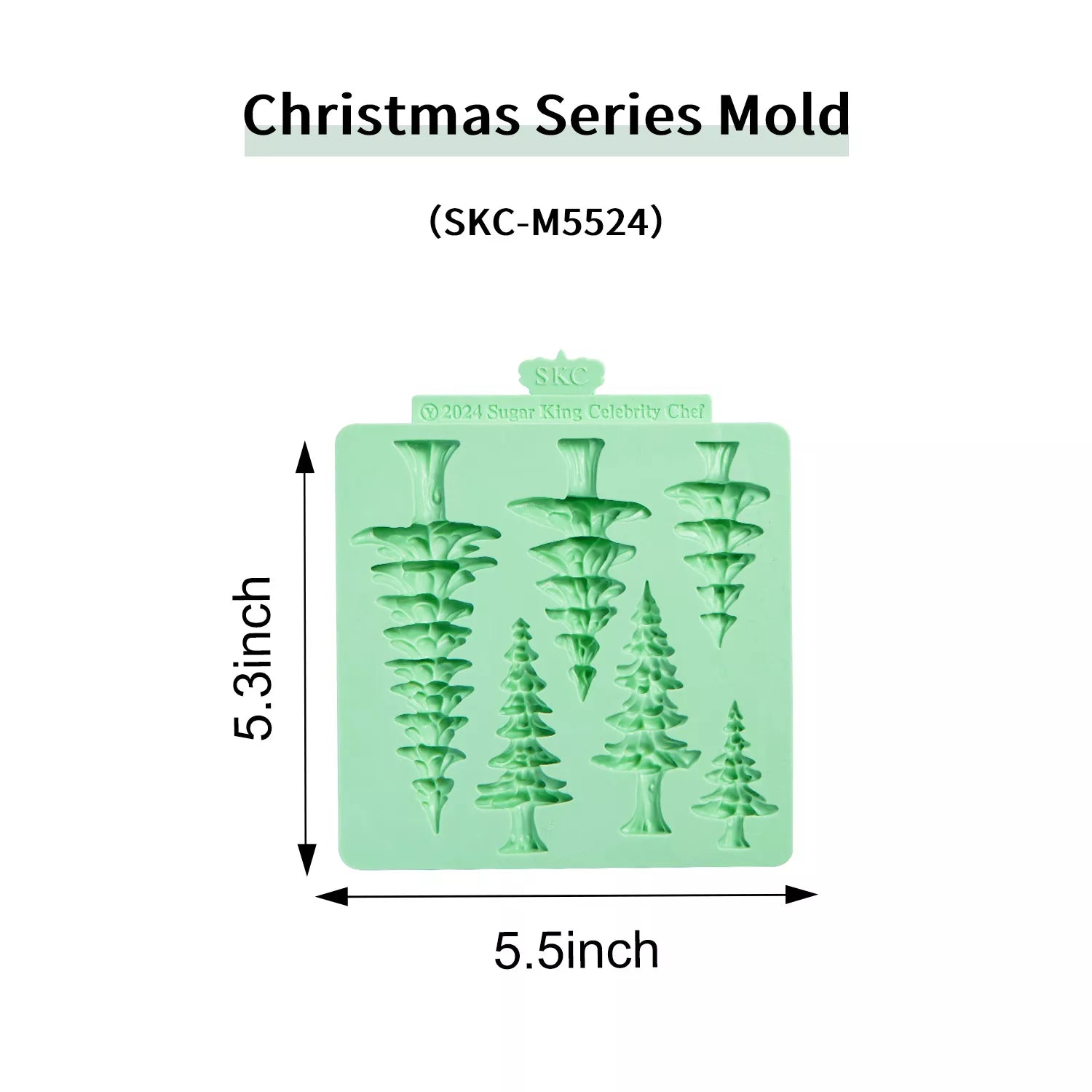 Christmas Tree, House, Deer, Santa Claus Set Silicone Mold