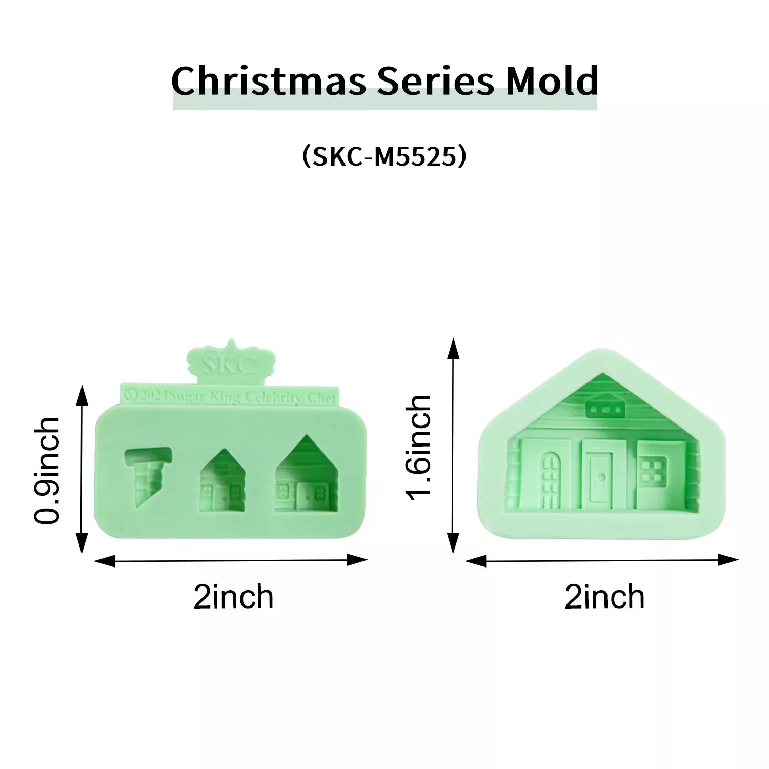 Christmas Tree, House, Deer, Santa Claus Set Silicone Mold