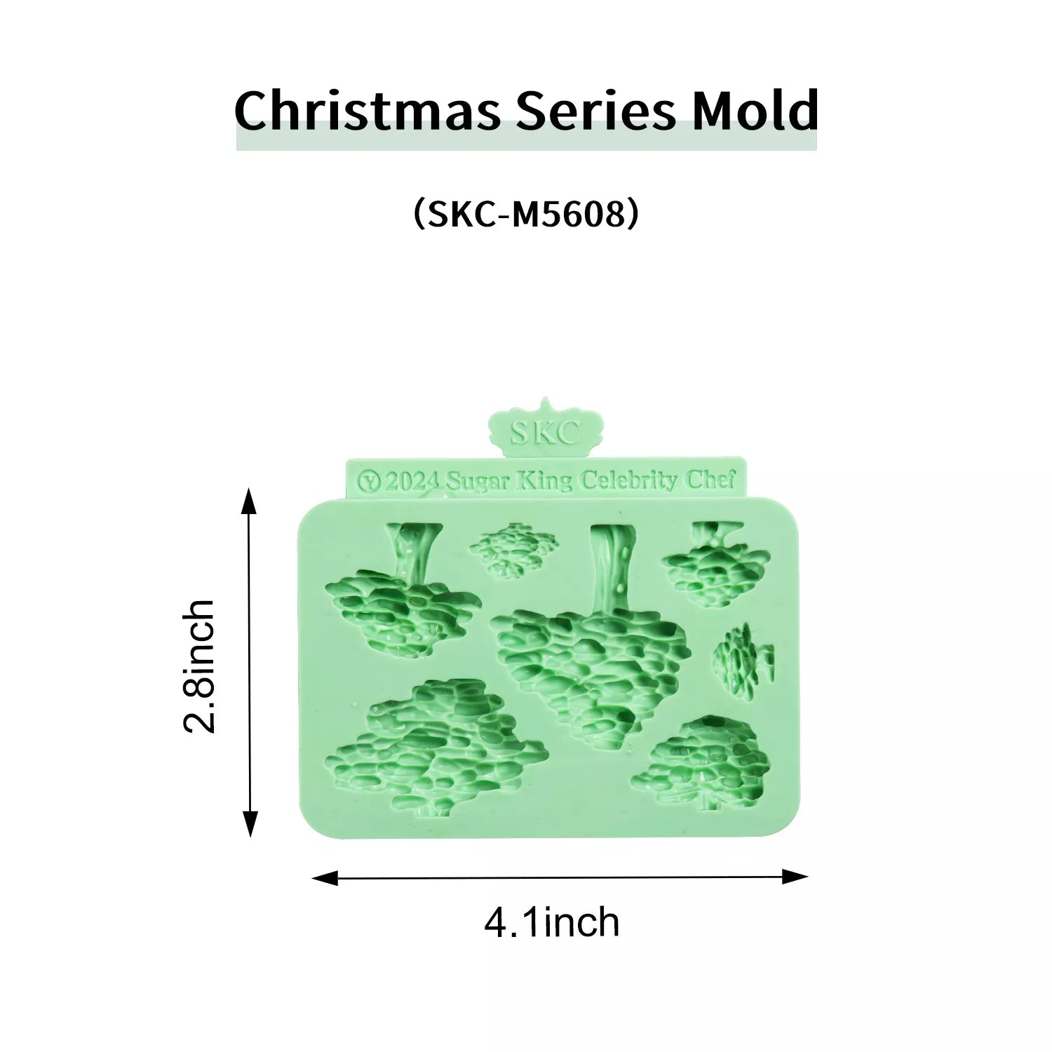 Christmas Tree, House, Deer, Santa Claus Set Silicone Mold