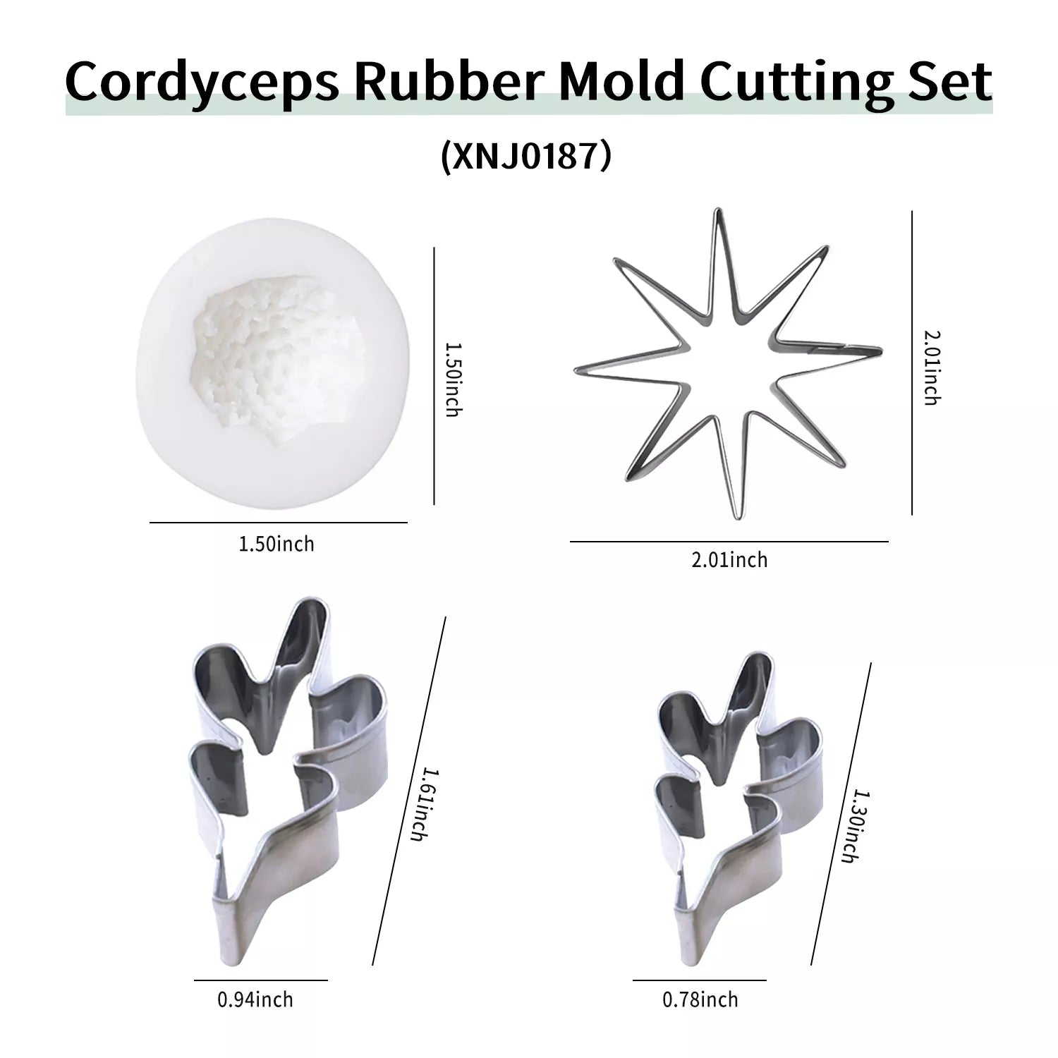 Realistic Brunnera Sugar Paste Cutting And Embossing Silicone Mold Set