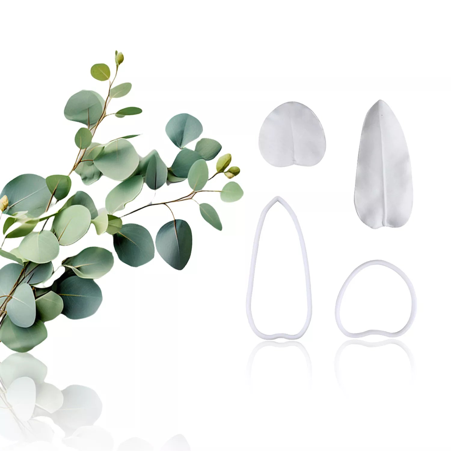 Realistic Eucalyptus Leaf Sugar Paste Cutting And Embossing Silicone Mold Set