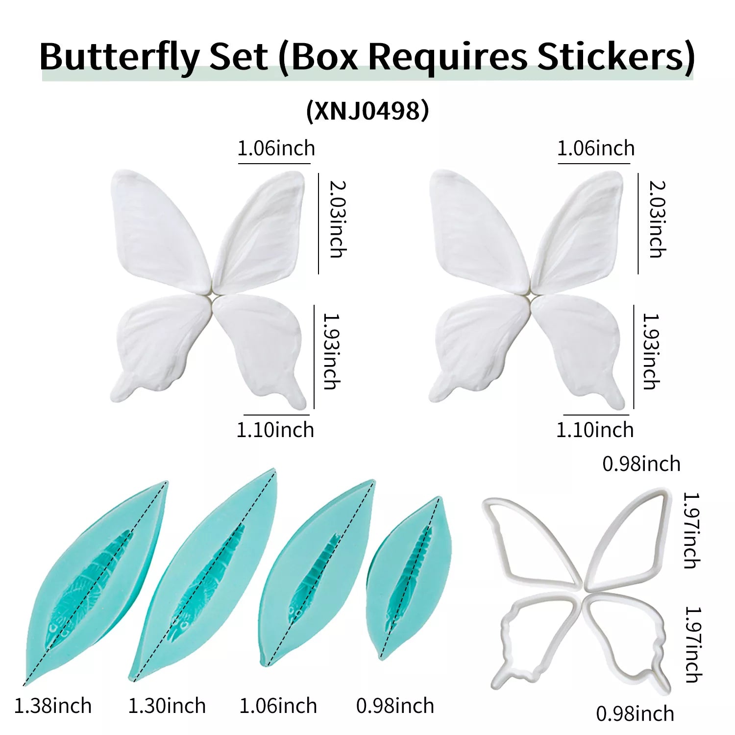 Realistic Butterfly Sugar Paste Cutting And Embossing Silicone Mold Set