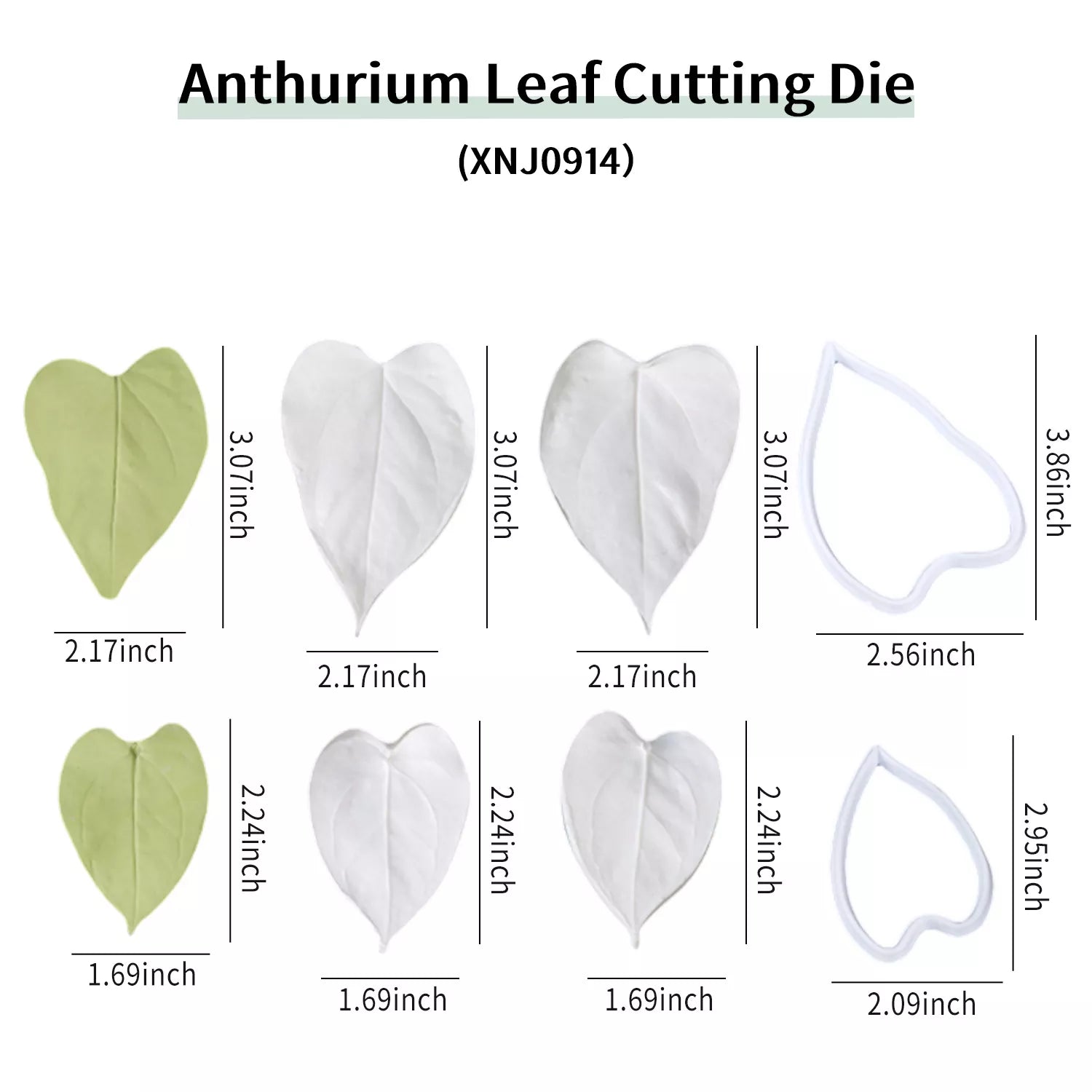 Realistic Anthurium Leaf Sugar Paste Cutting And Embossing Silicone Mold Set