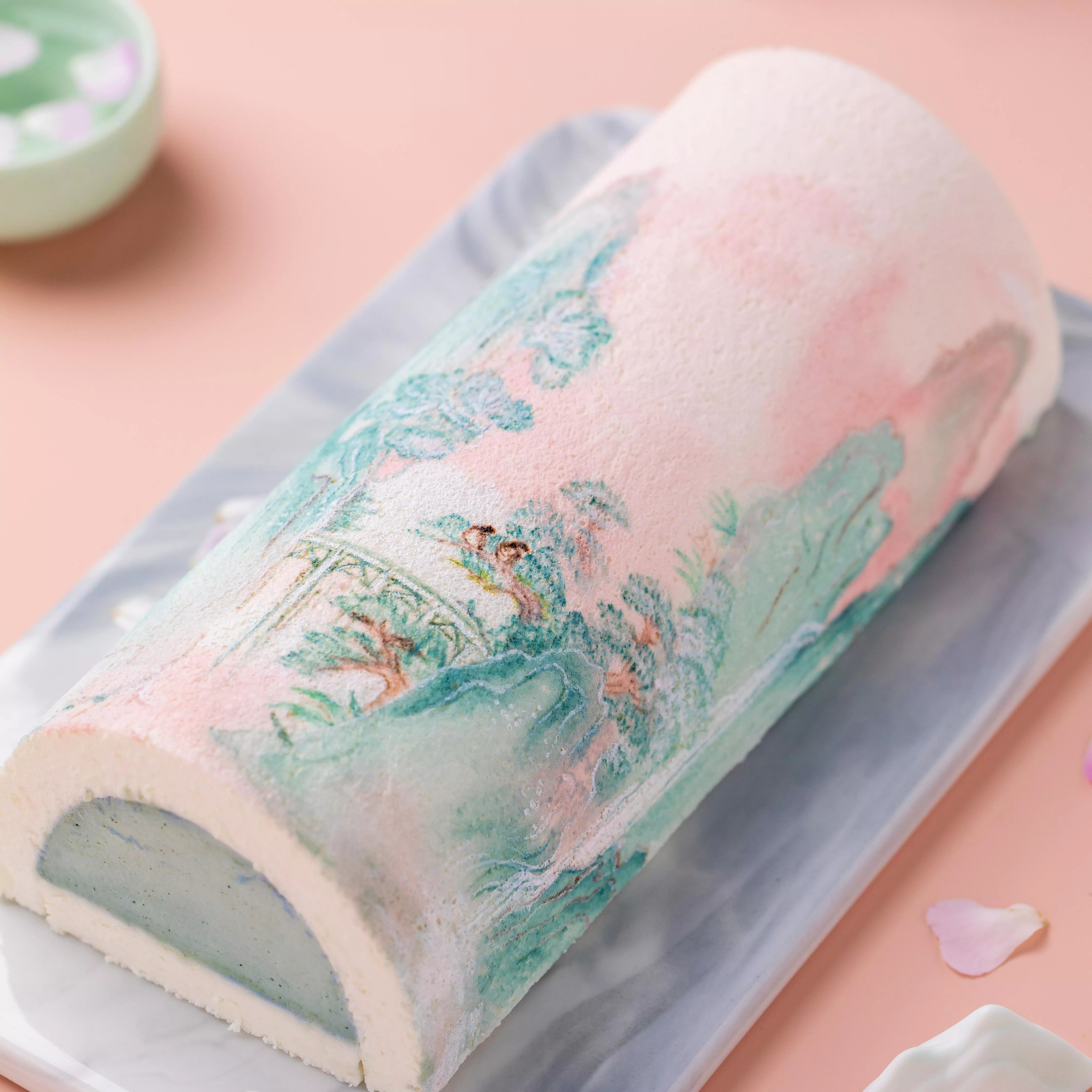 Hand-Painted Landscape Swiss Roll Cake Masterclass