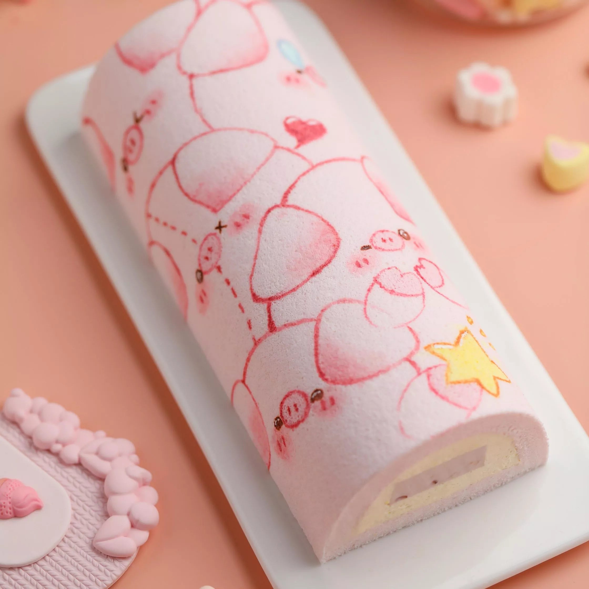 Hand-Painted Pig Roll Cake Masterclass