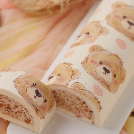 Hand-Painted Bear Face Swiss Roll Cake Masterclass