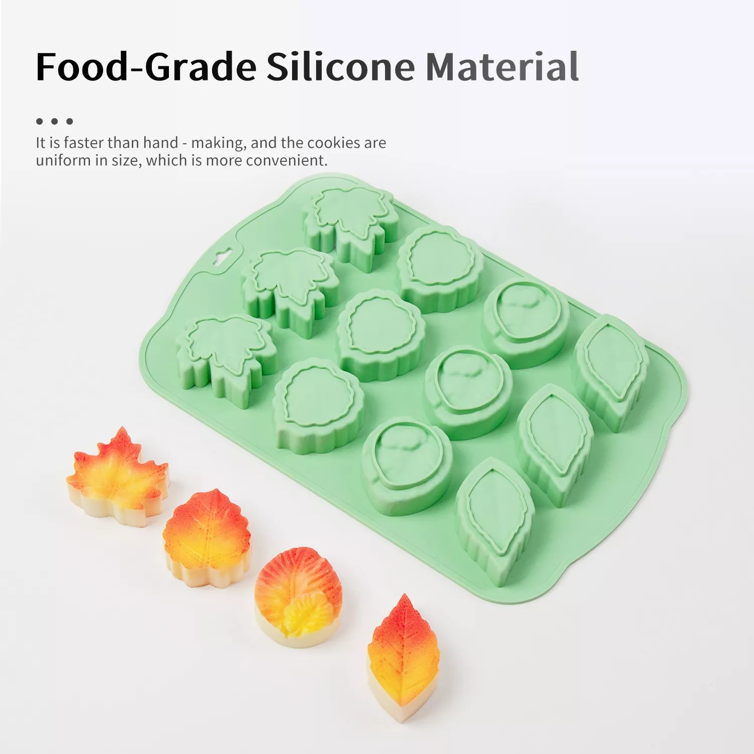 12-Cavity Maple Leaf Silicone Mold