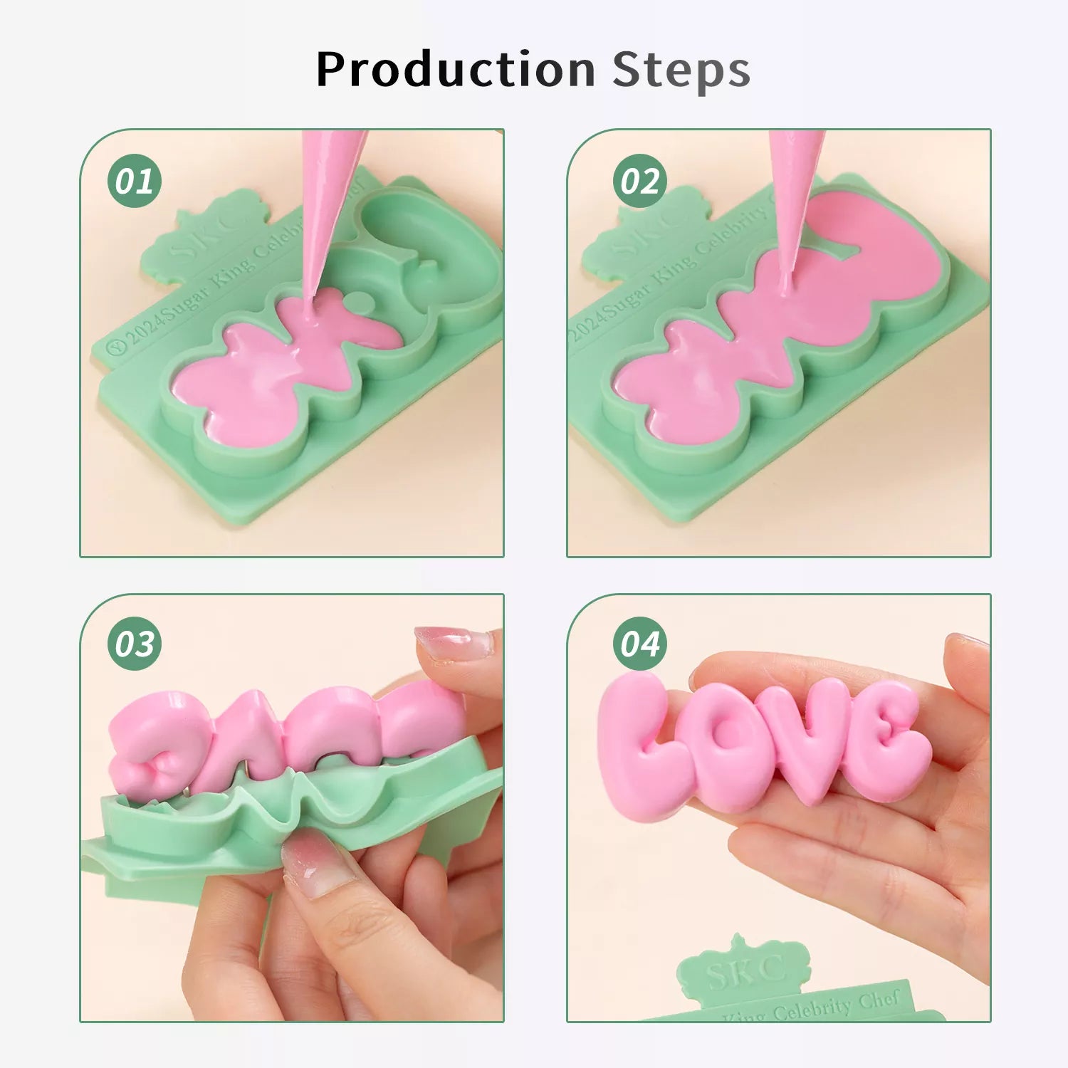 LOVE & Happy Birthday Letter Silicone Mold