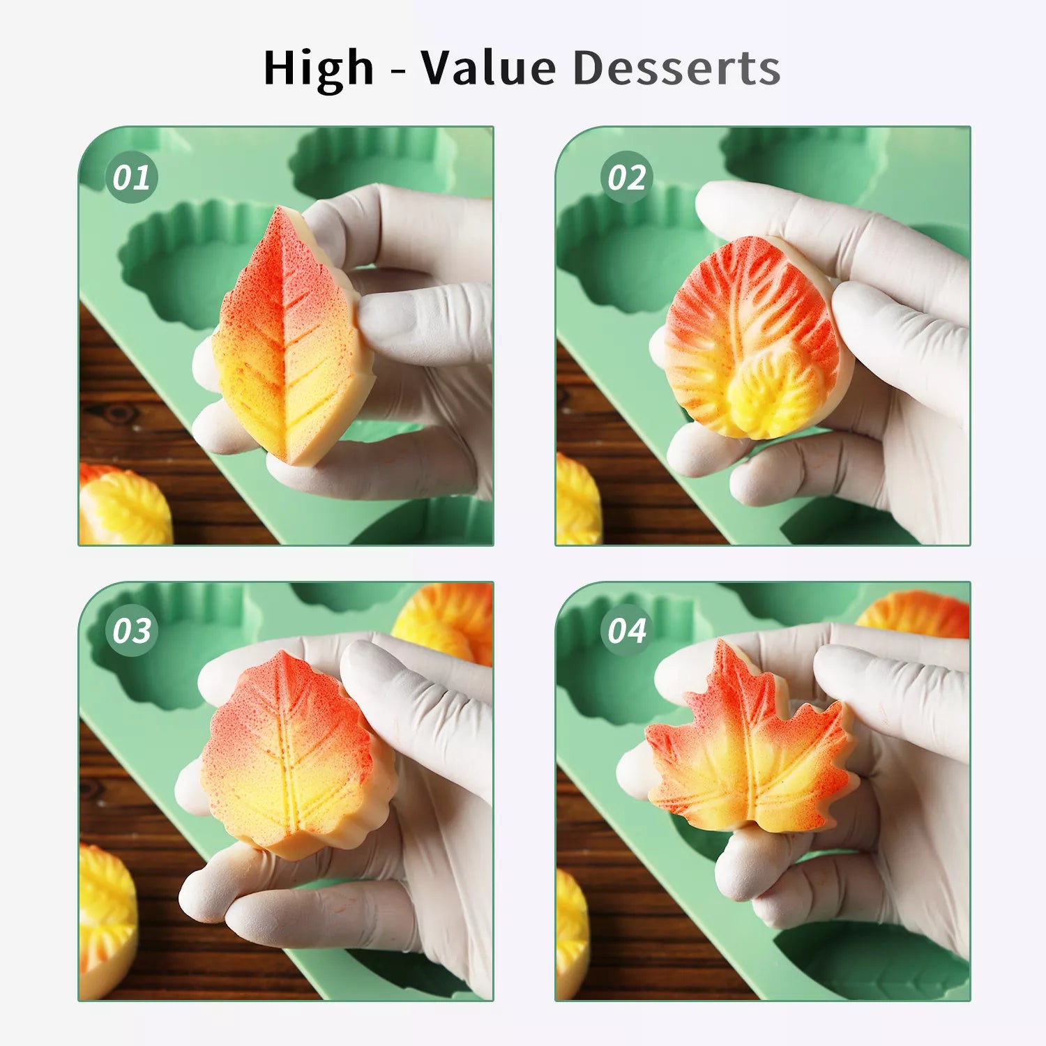 12-Cavity Maple Leaf Silicone Mold