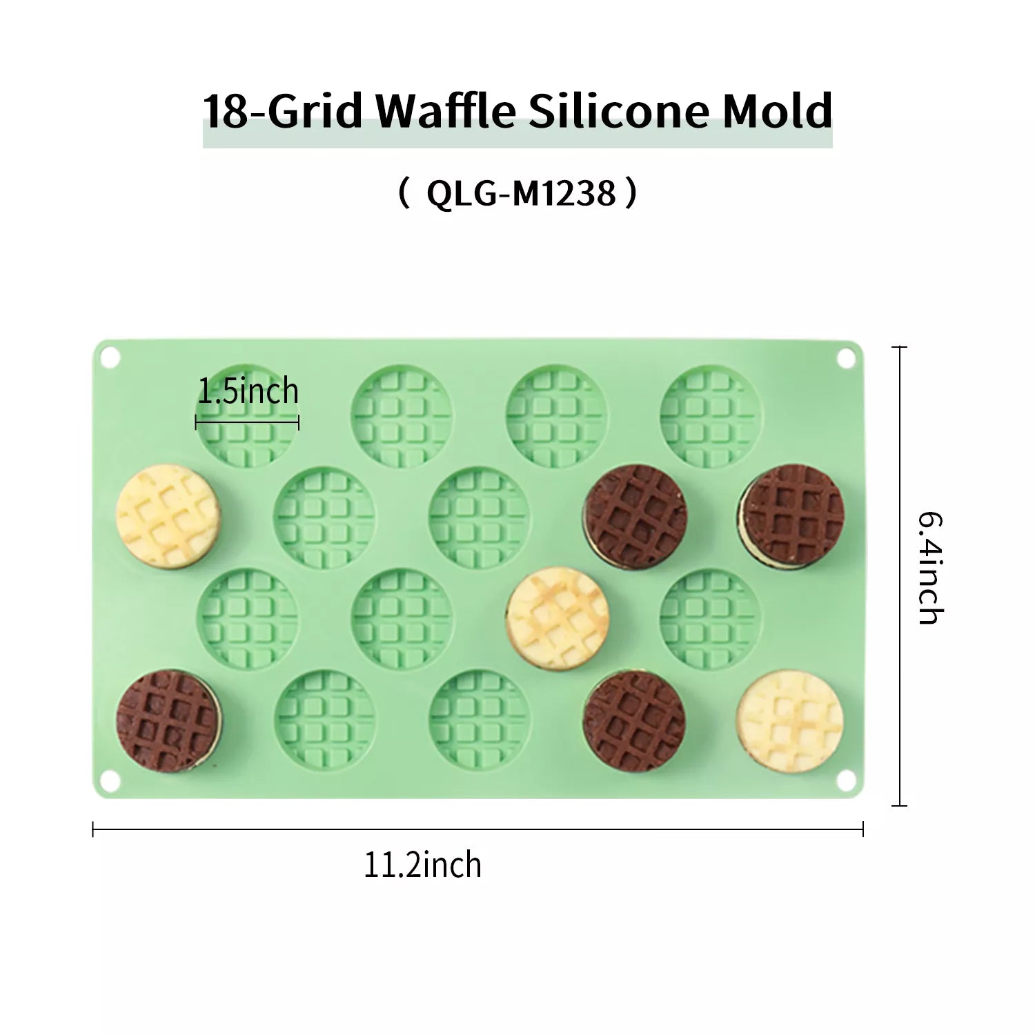 16-Cavity Round Waffle Silicone Mold